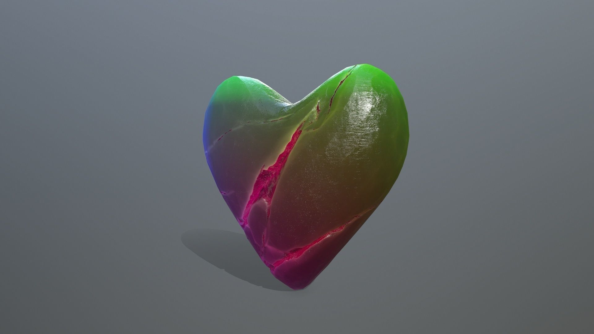 Broken Heart 9 Low-poly 3D model_8