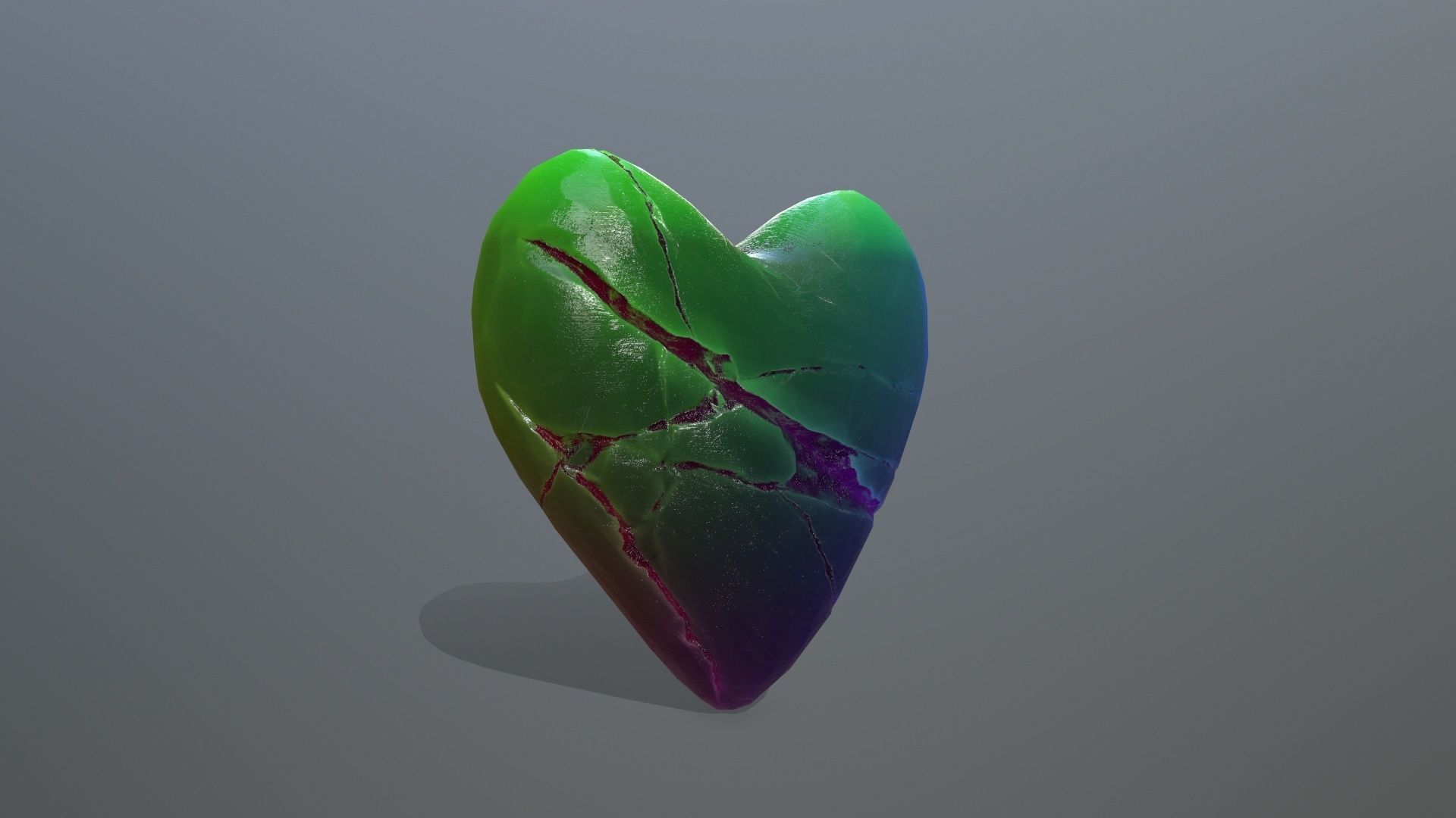 Broken Heart 9 Low-poly 3D model_5