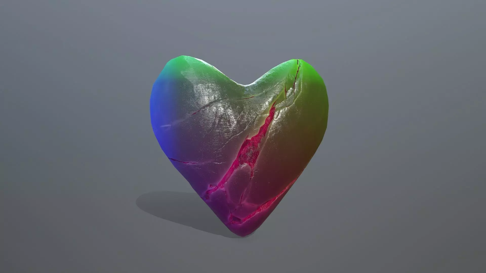 Broken Heart 9 Low-poly 3D model_0