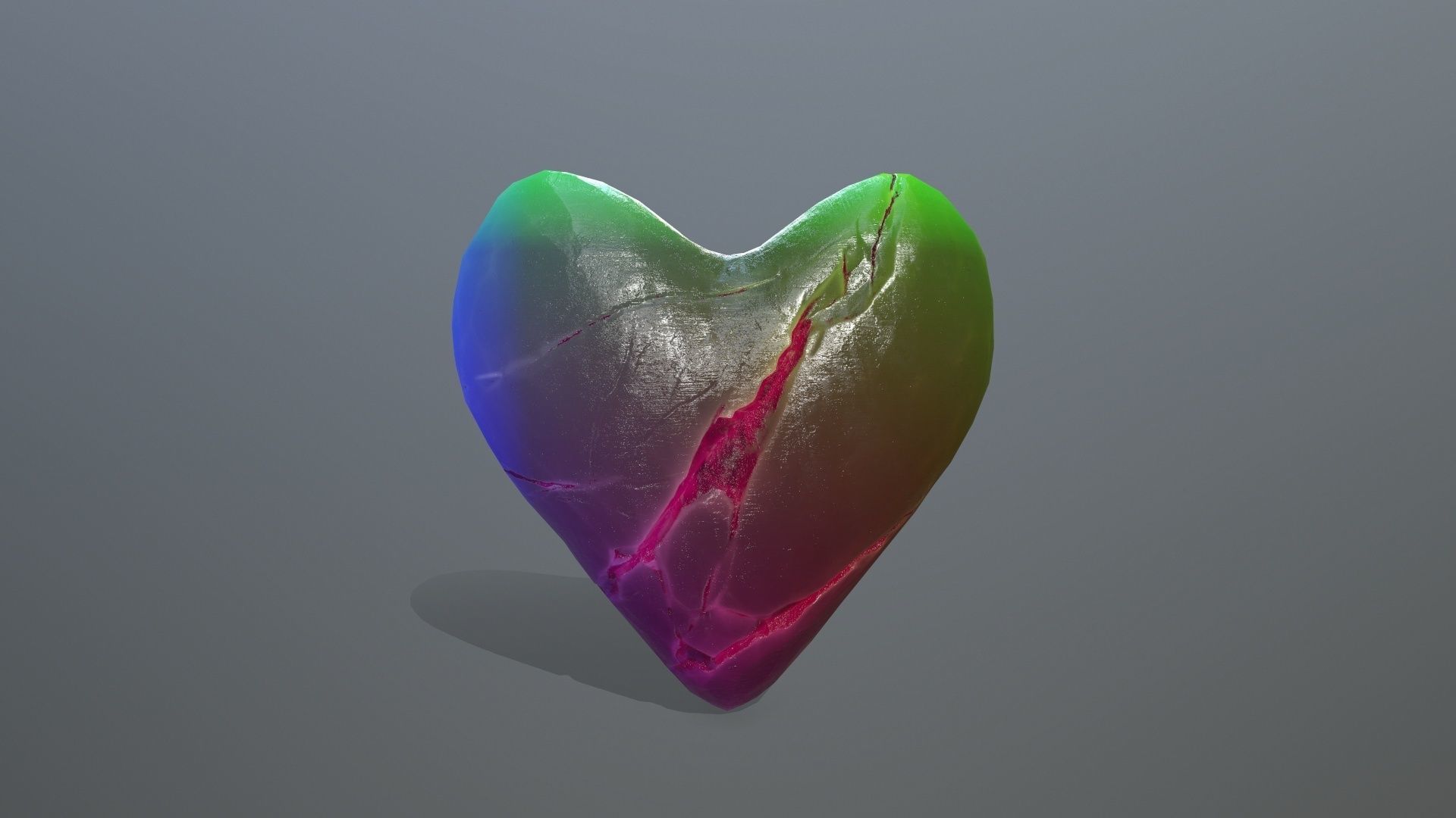 Broken Heart 9 Low-poly 3D model_9
