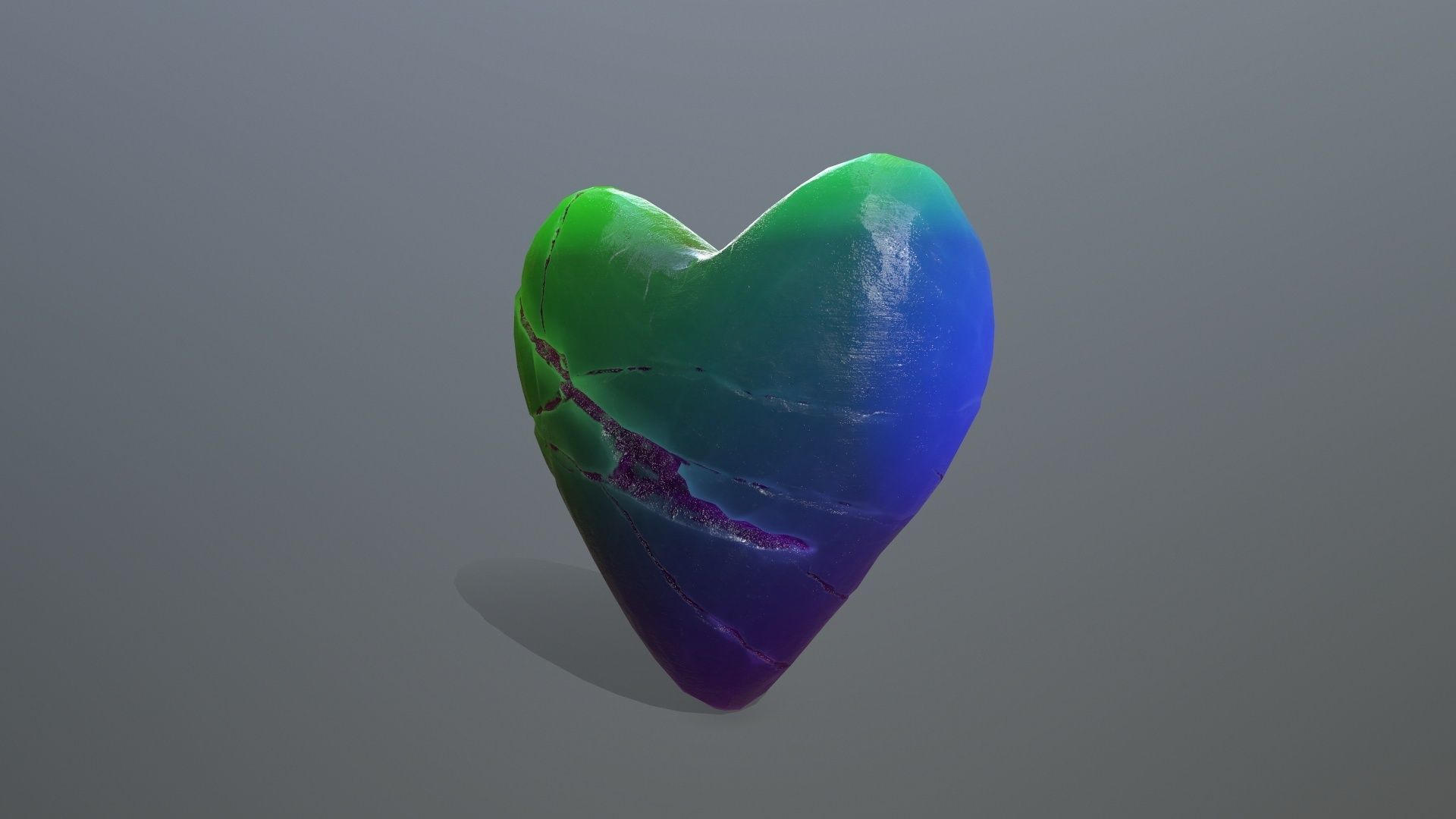 Broken Heart 9 Low-poly 3D model_3