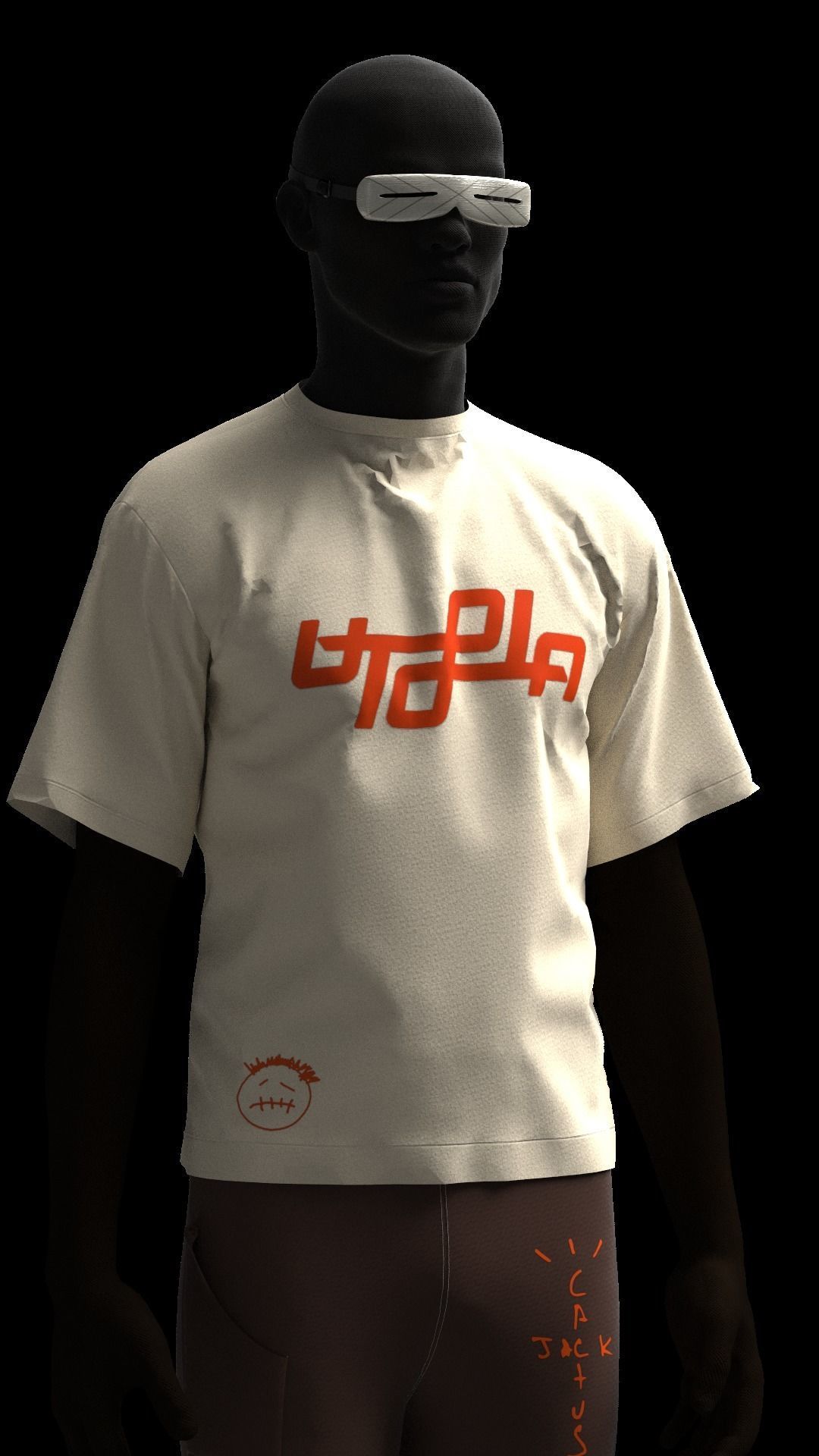 Travis scott Utopia Concept t shirt Cactus jack pants 3D model_5