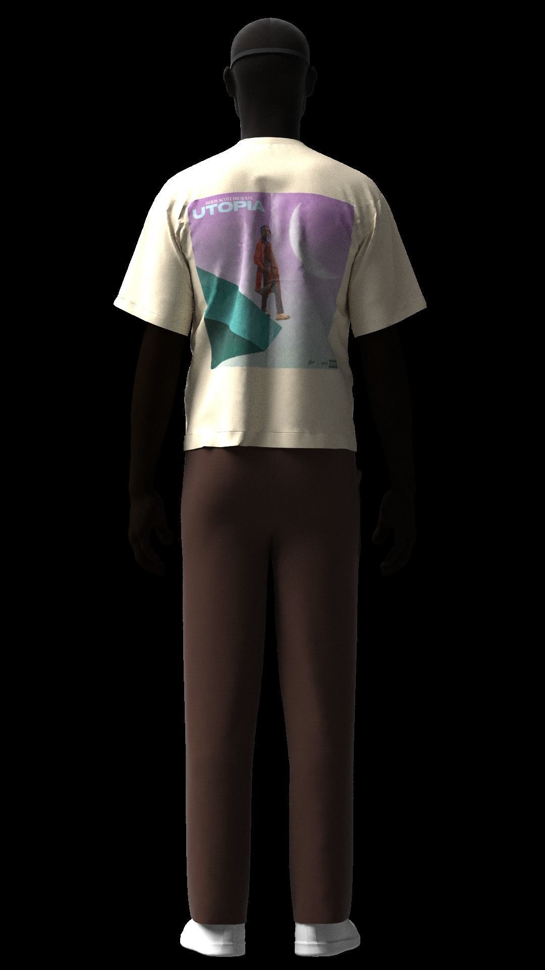 Travis scott Utopia Concept t shirt Cactus jack pants 3D model_8