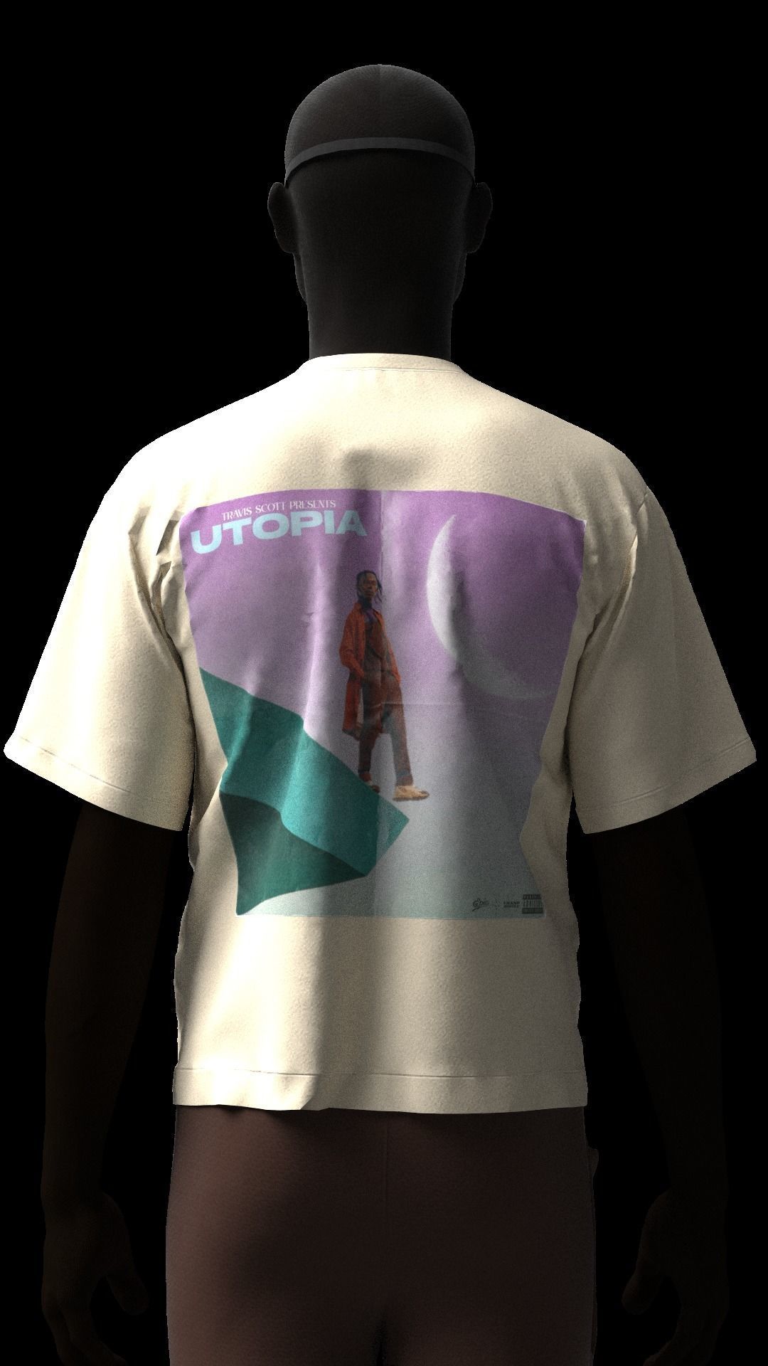 Travis scott Utopia Concept t shirt Cactus jack pants 3D model_4