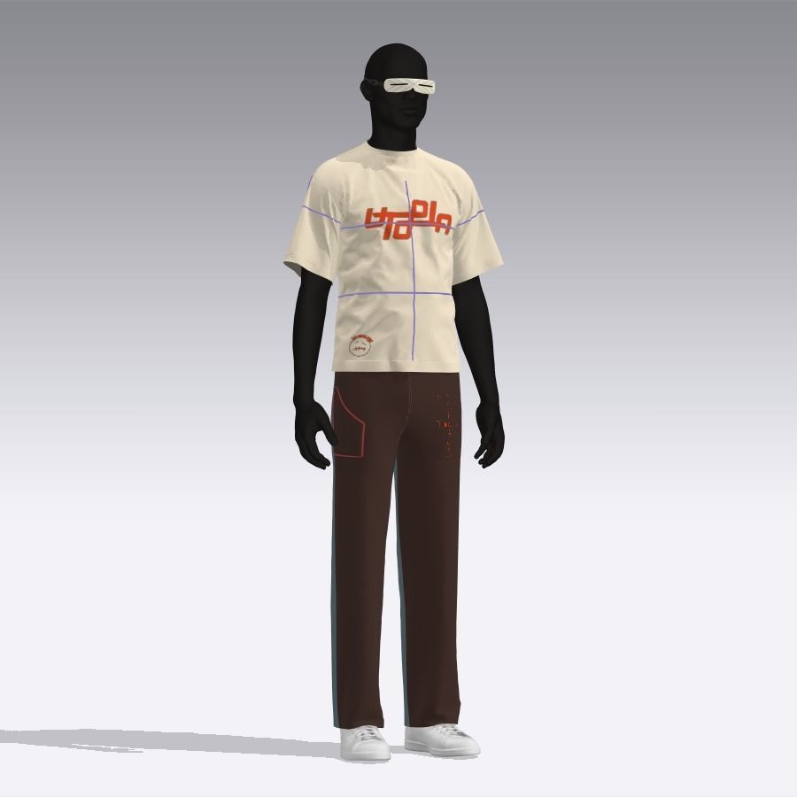 Travis scott Utopia Concept t shirt Cactus jack pants 3D model_17