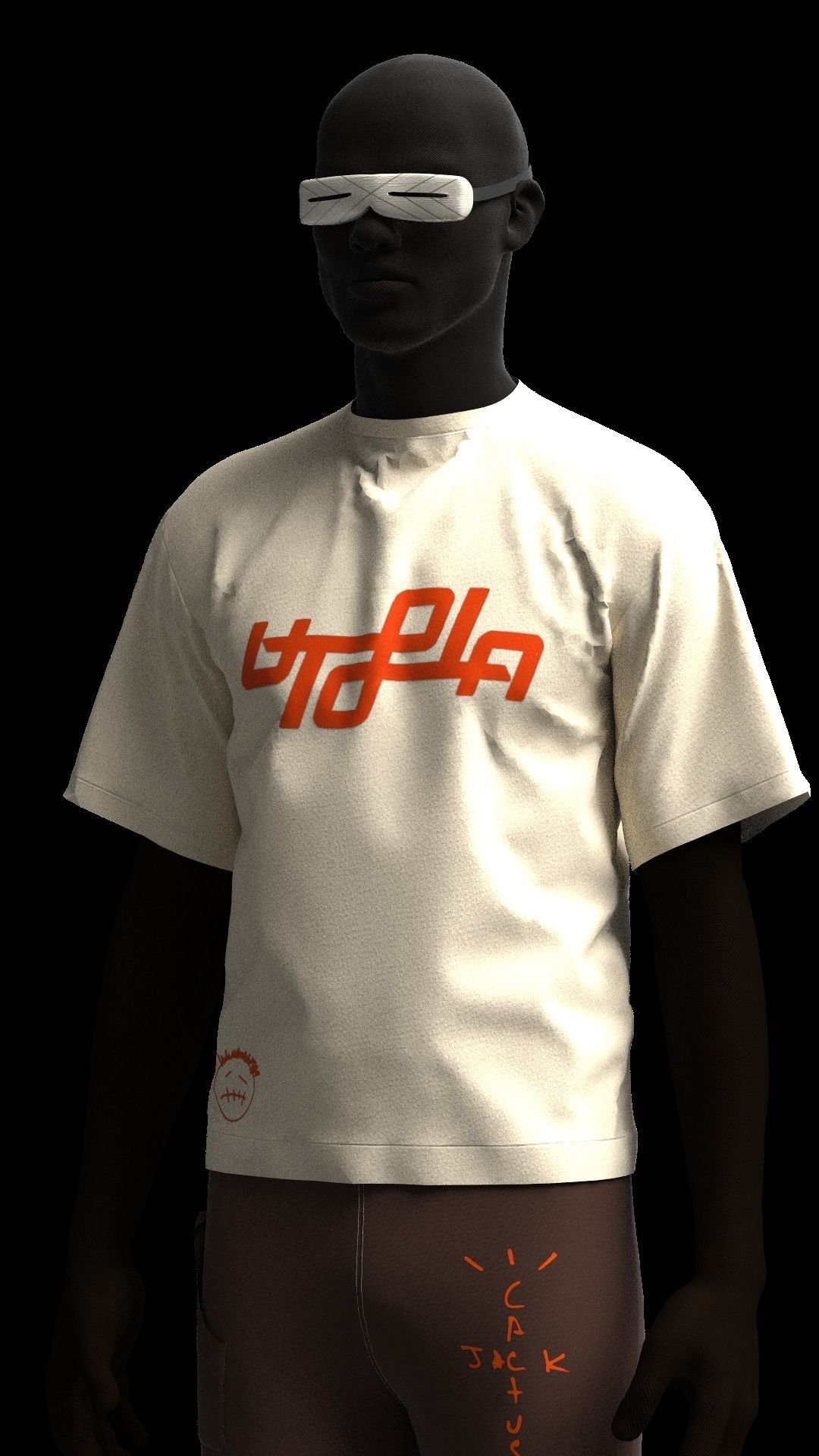 Travis scott Utopia Concept t shirt Cactus jack pants 3D model_3