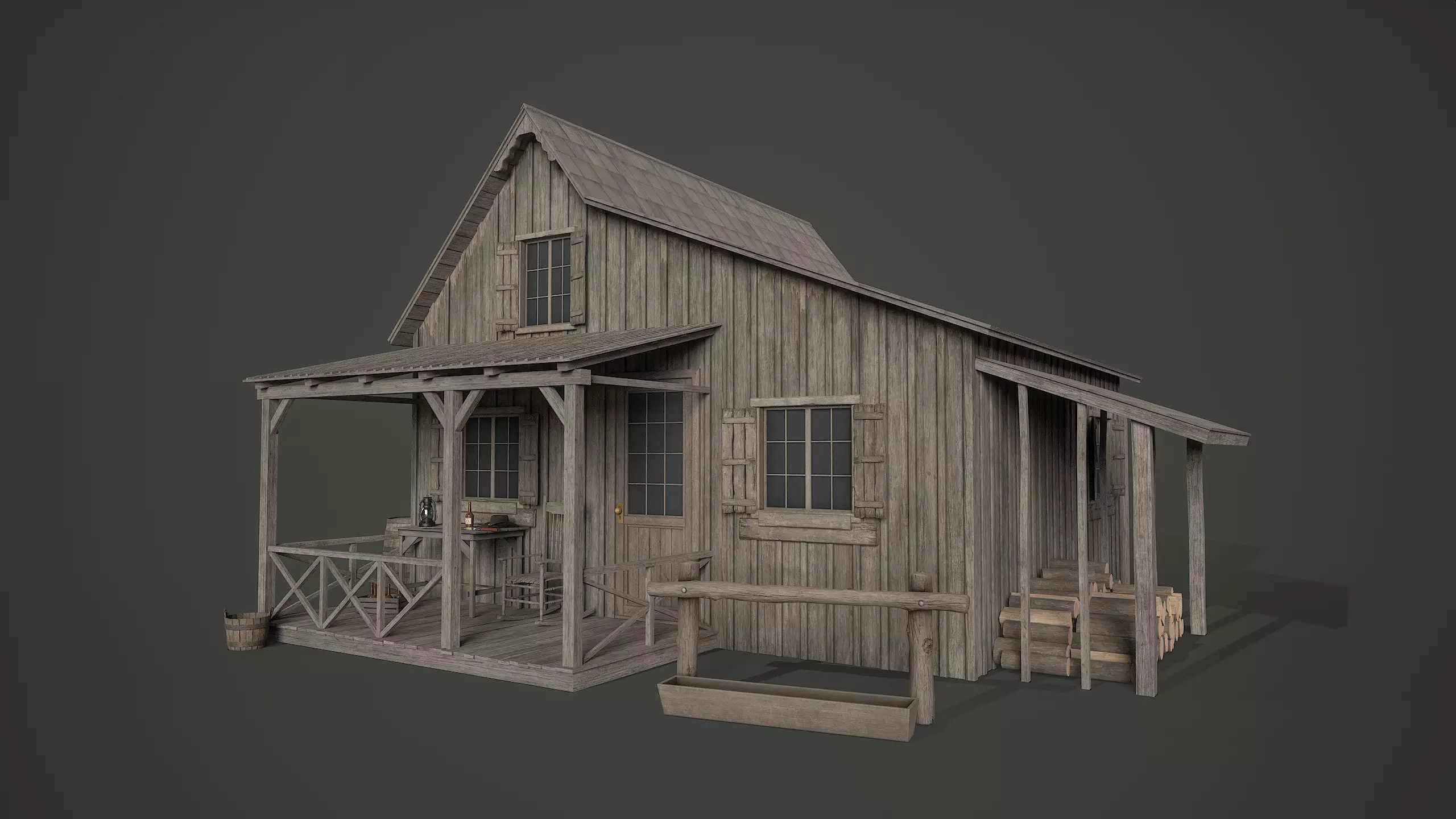 Old House Low-poly 3D model_0