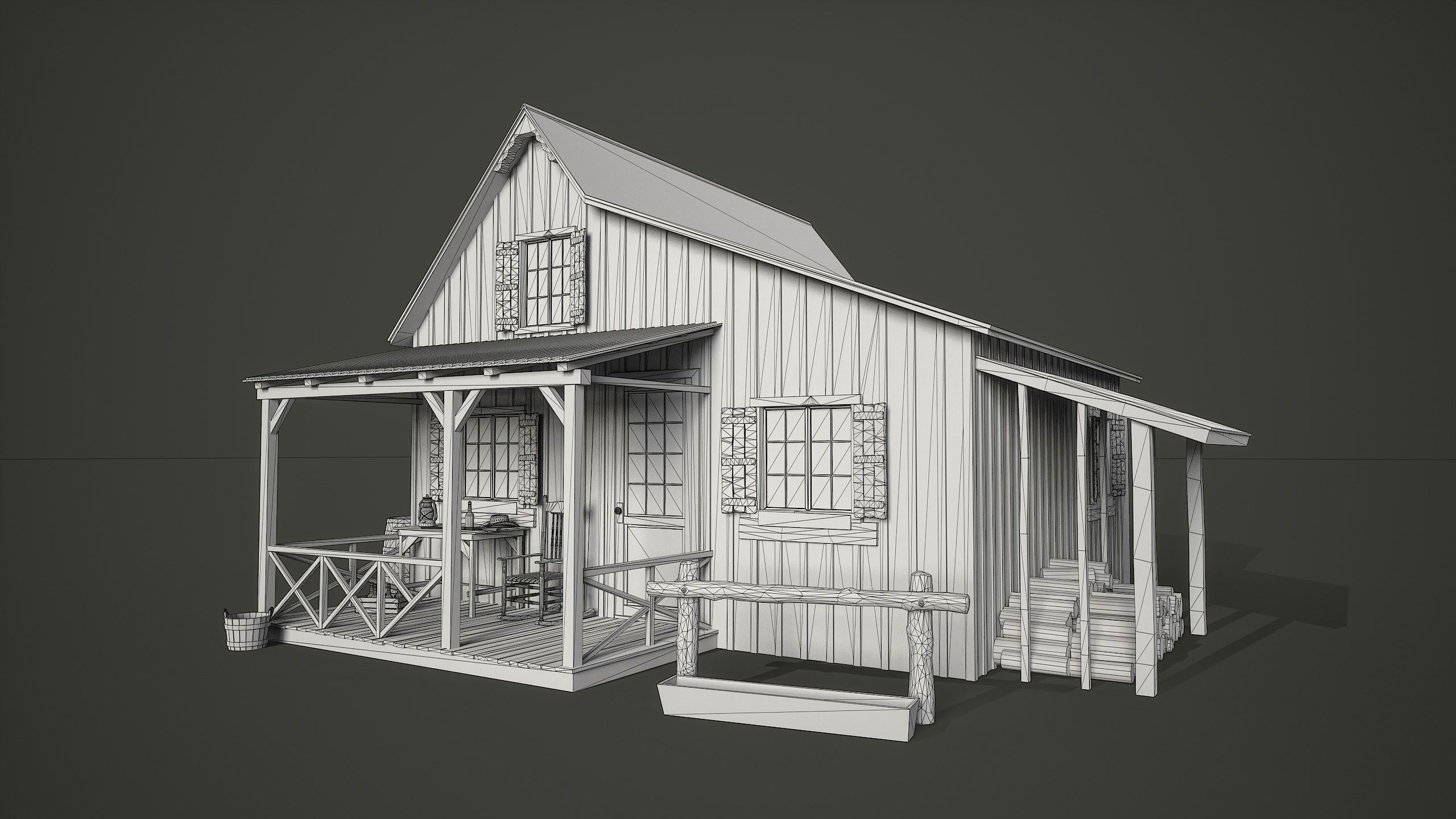 Old House Low-poly 3D model_4