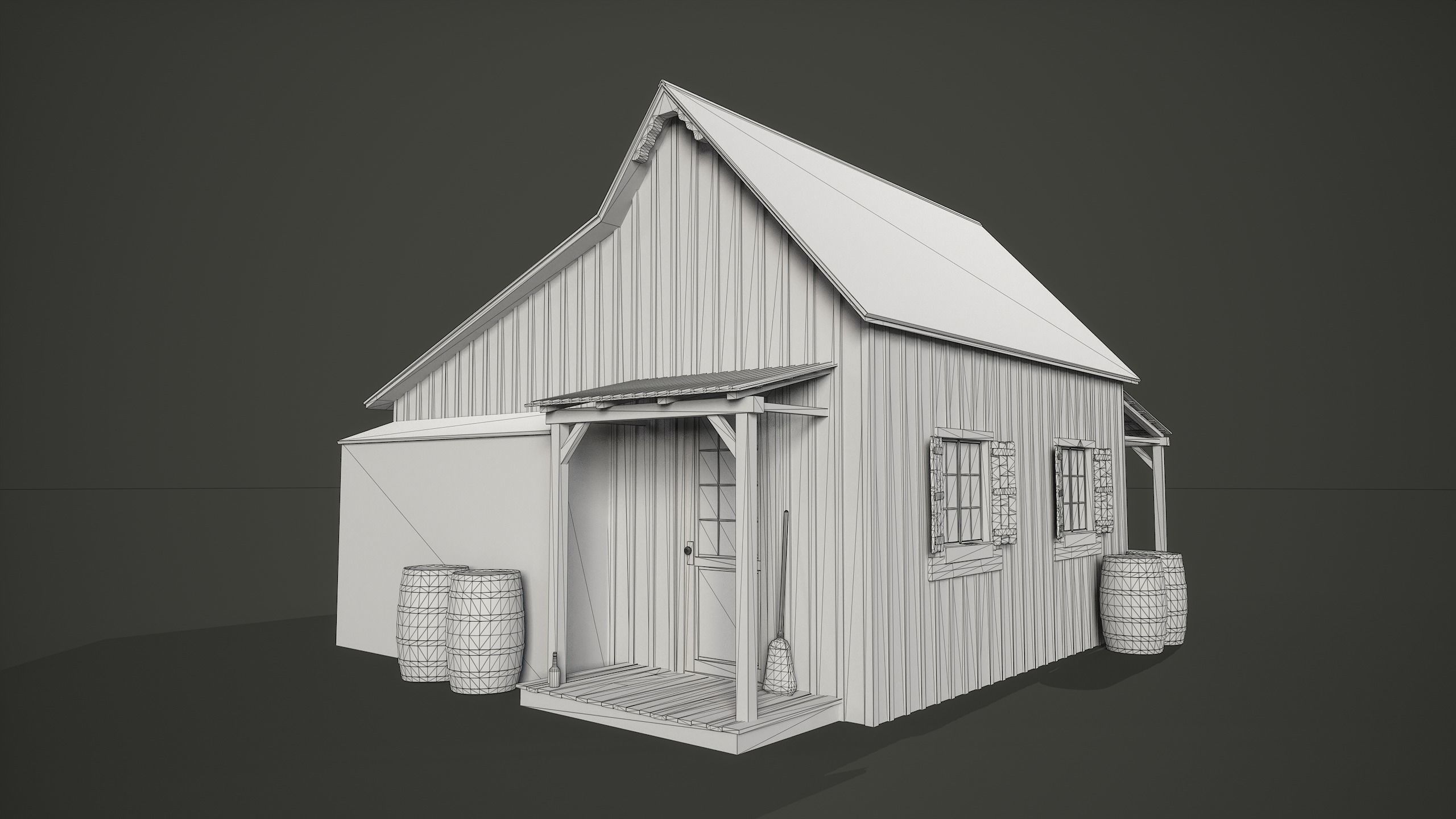 Old House Low-poly 3D model_7