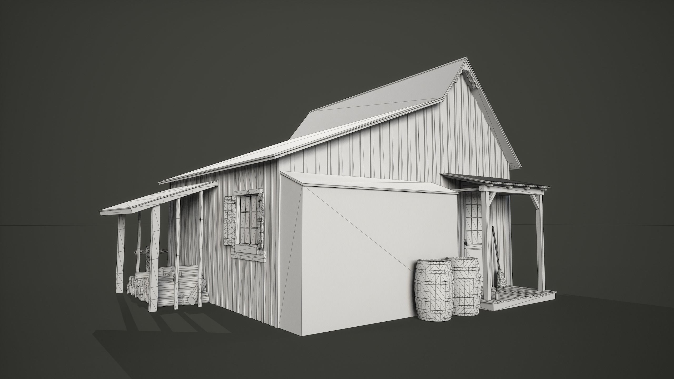 Old House Low-poly 3D model_6