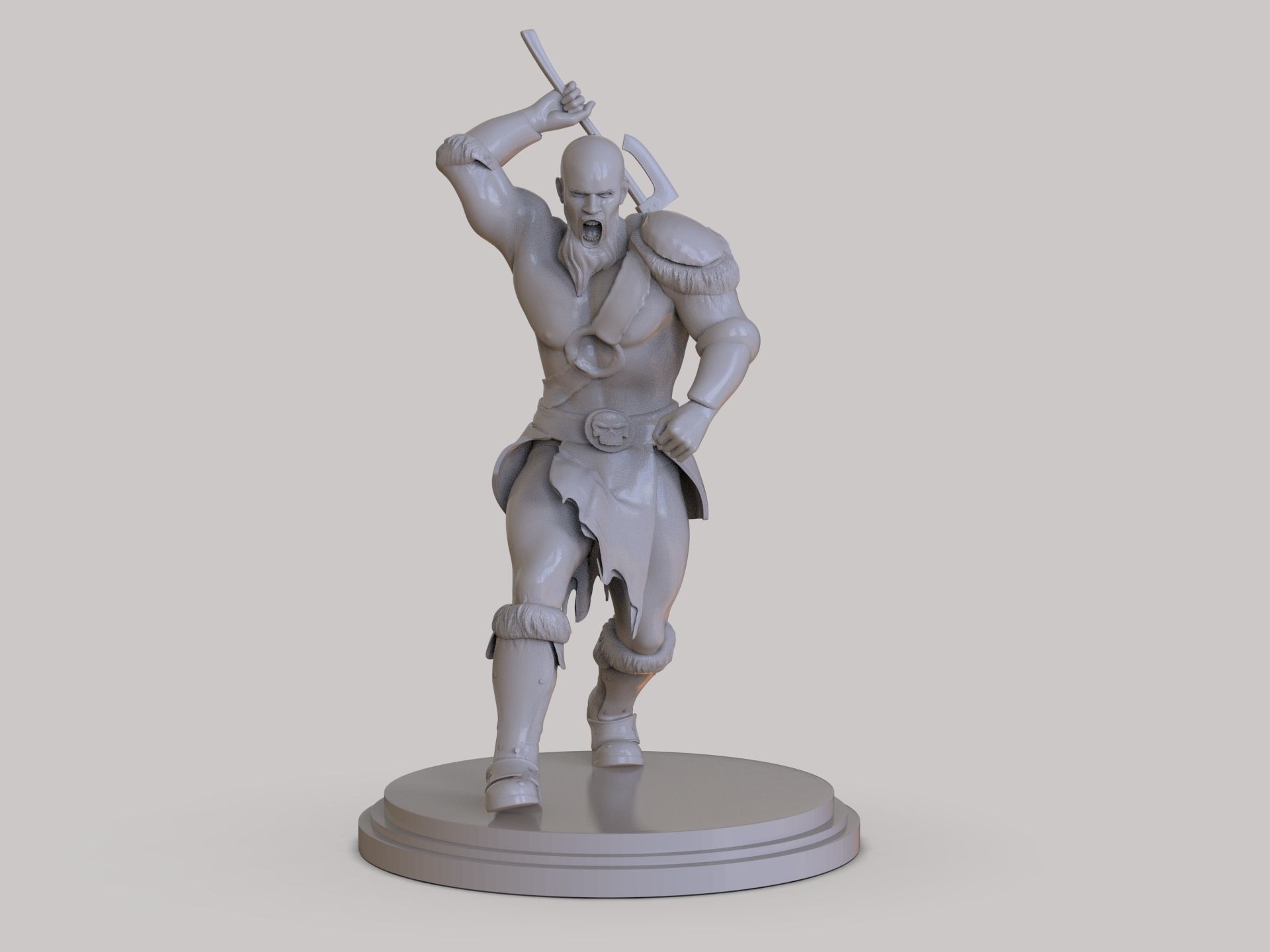 Barbarian Sculpture 3D print model_4