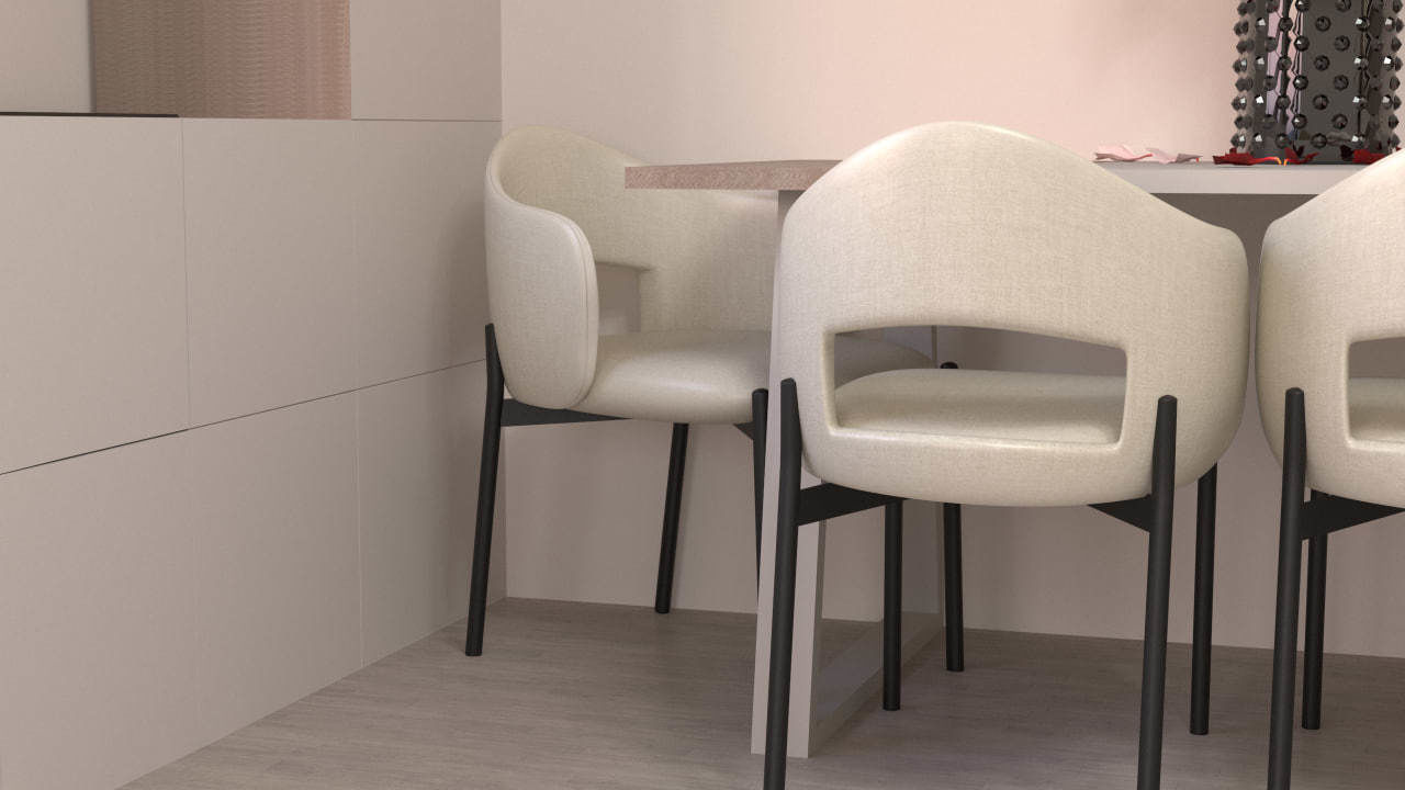 chair and table 3D model_1