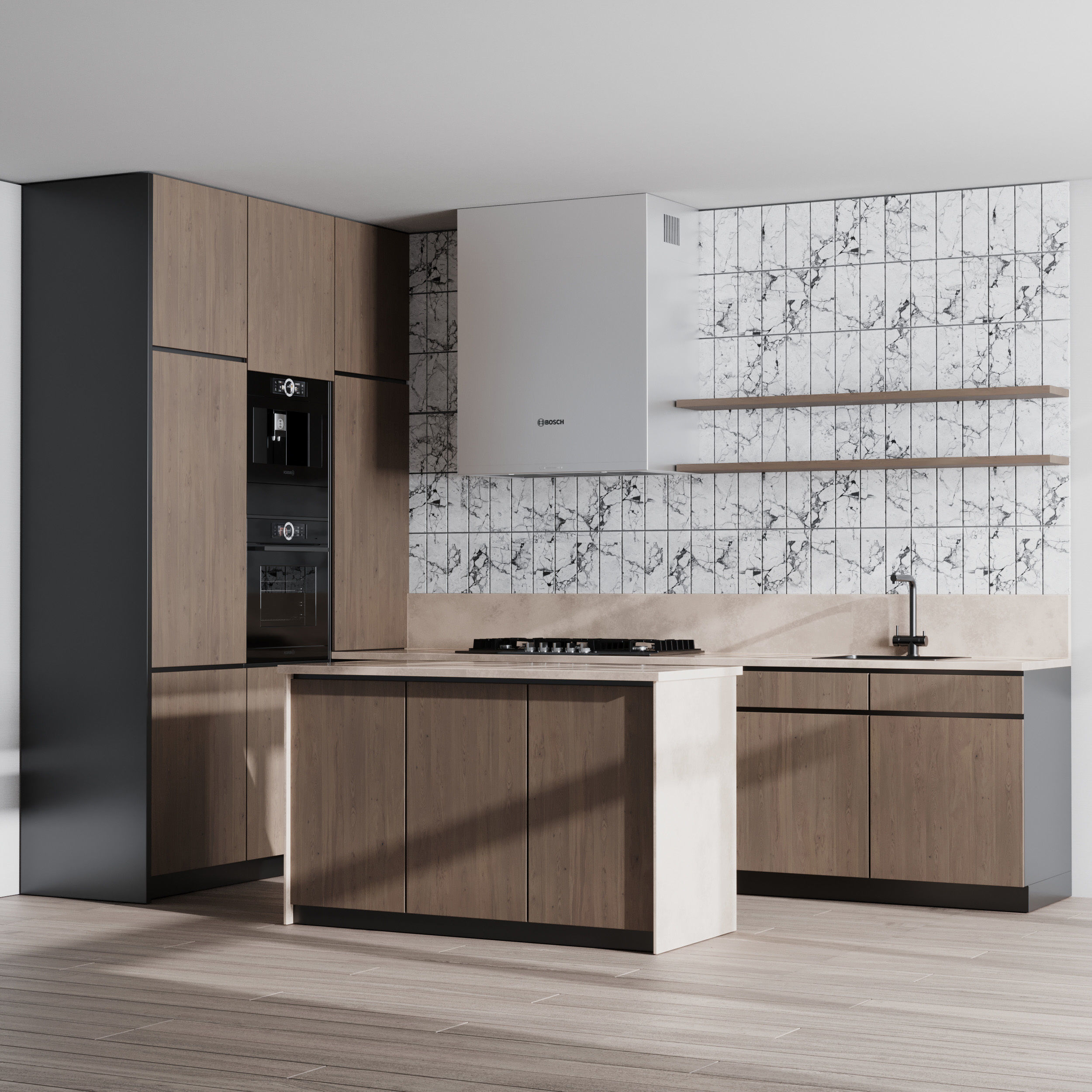 Kitchen Appliance Bosch Kitchen No 49 Low-poly 3D model_1