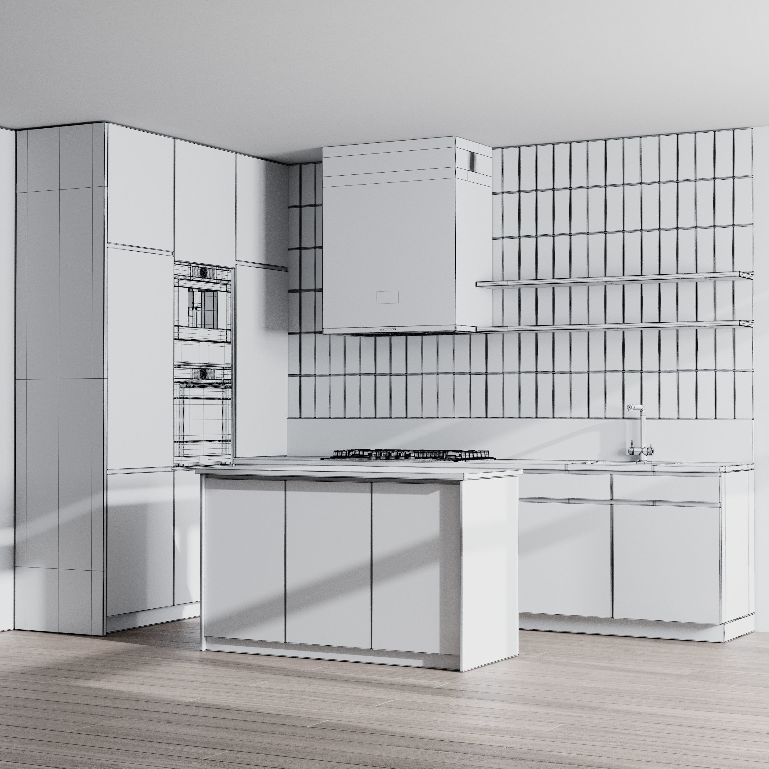 Kitchen Appliance Bosch Kitchen No 49 Low-poly 3D model_6