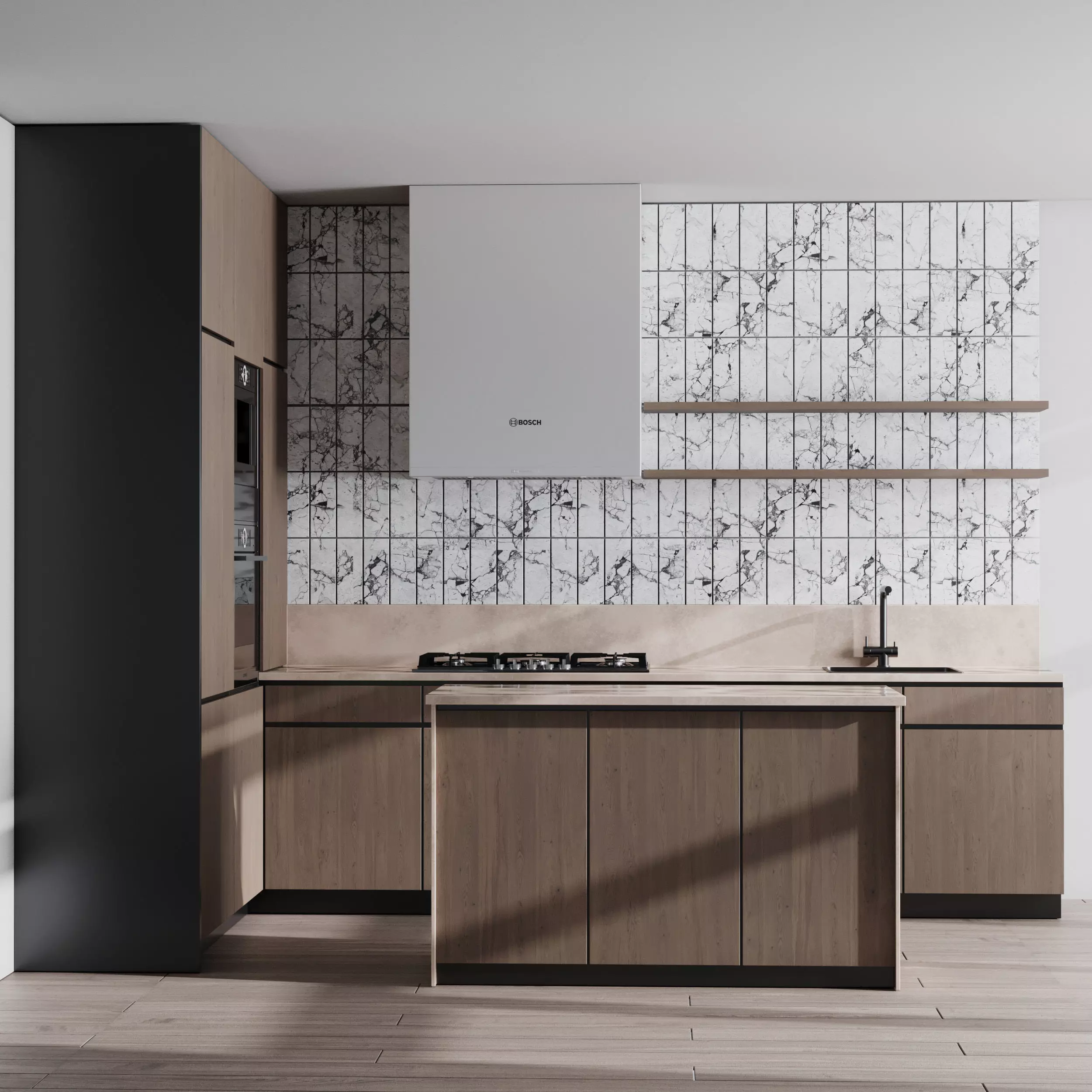 Kitchen Appliance Bosch Kitchen No 49 Low-poly 3D model_0