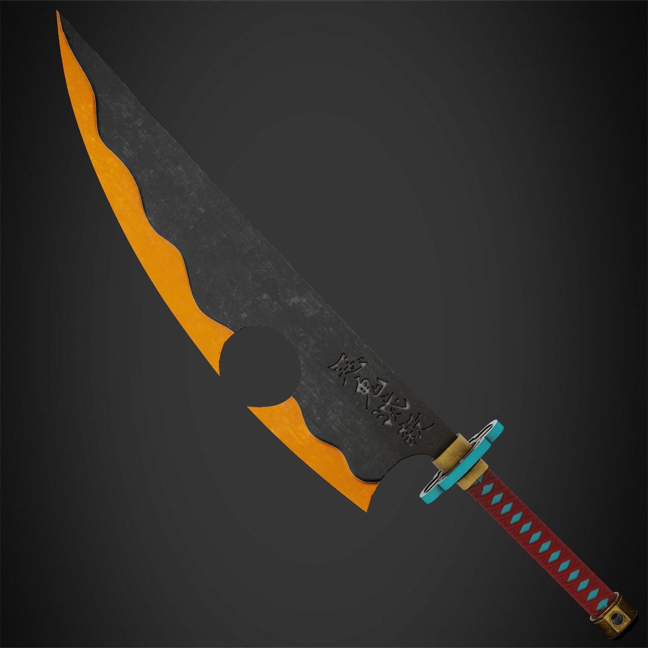 Tengen Uzui Dual Nichirin Cleavers for Cosplay 3D model 3D printable