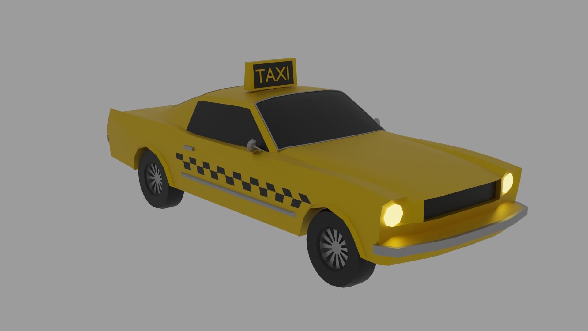 Low Poly Car Mustang Low Poly Vehicle Pack GameReady 3D Model Low-poly 3D model_7