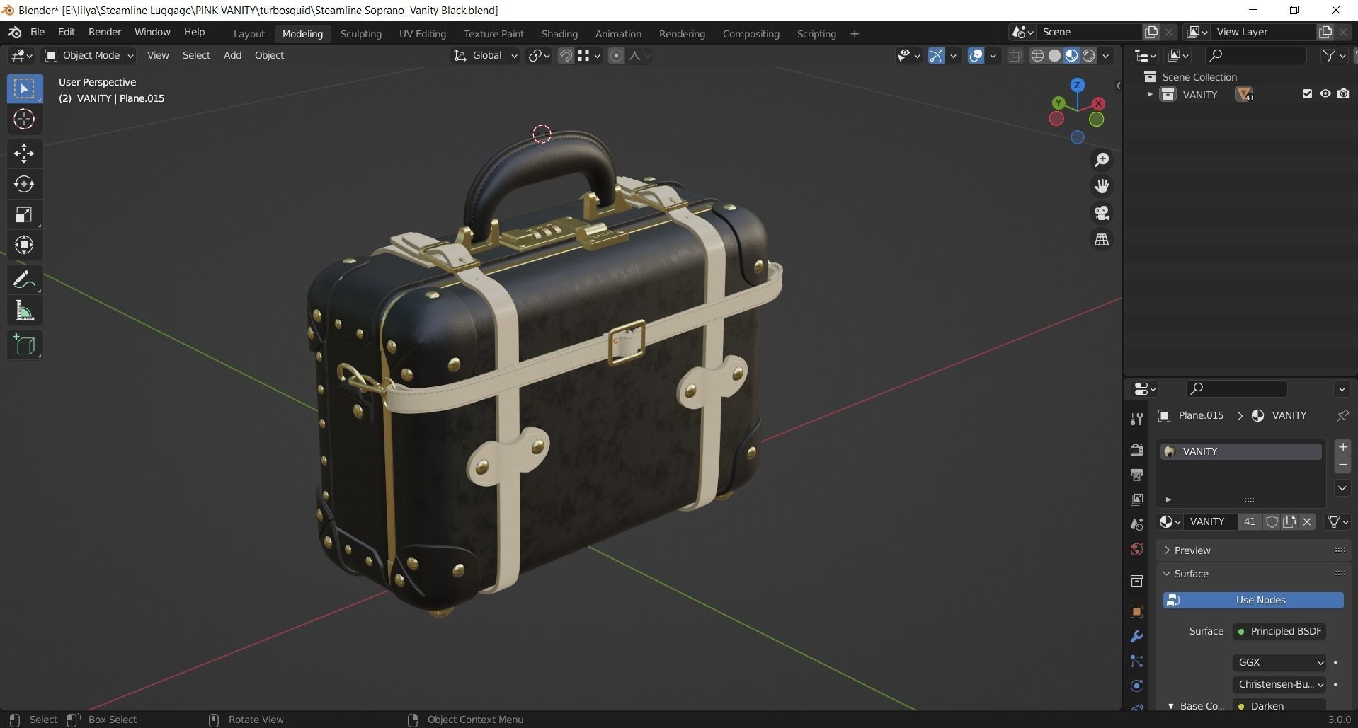 Steamline Soprano Vanity Black 3D model_8