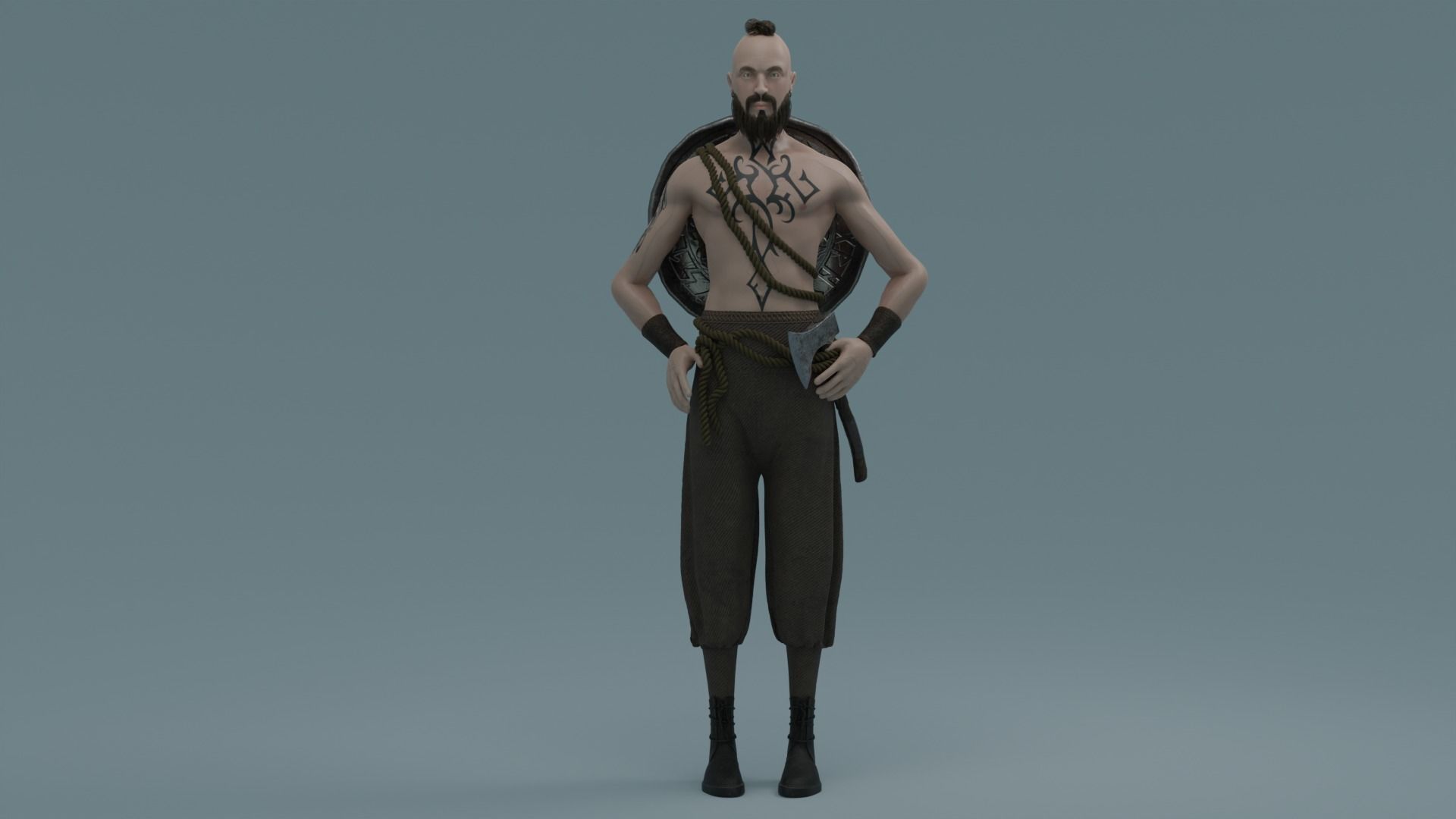 Viking Low-poly 3D model_2