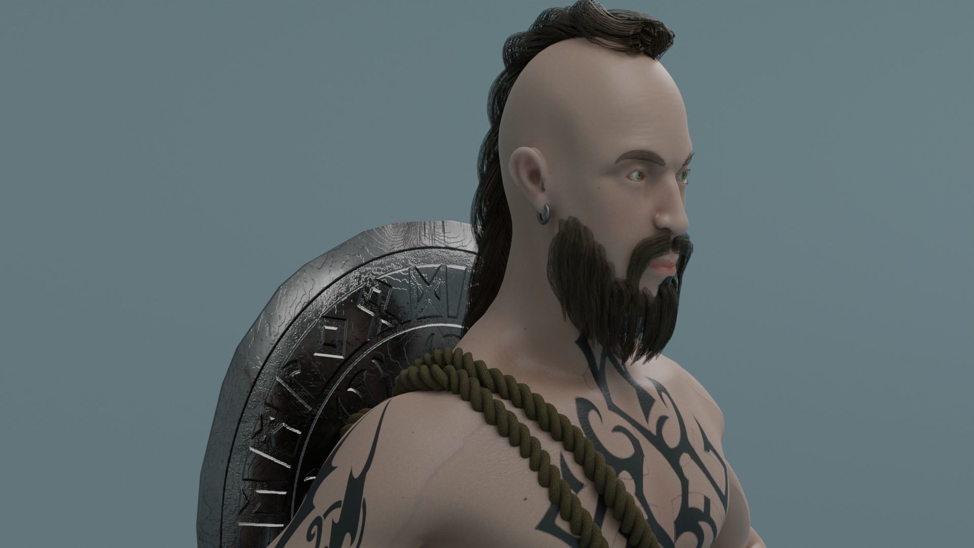 Viking Low-poly 3D model_1