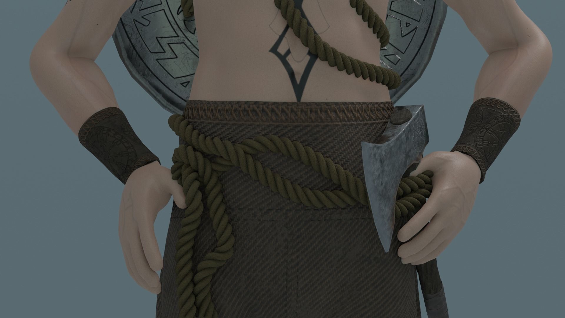 Viking Low-poly 3D model_5