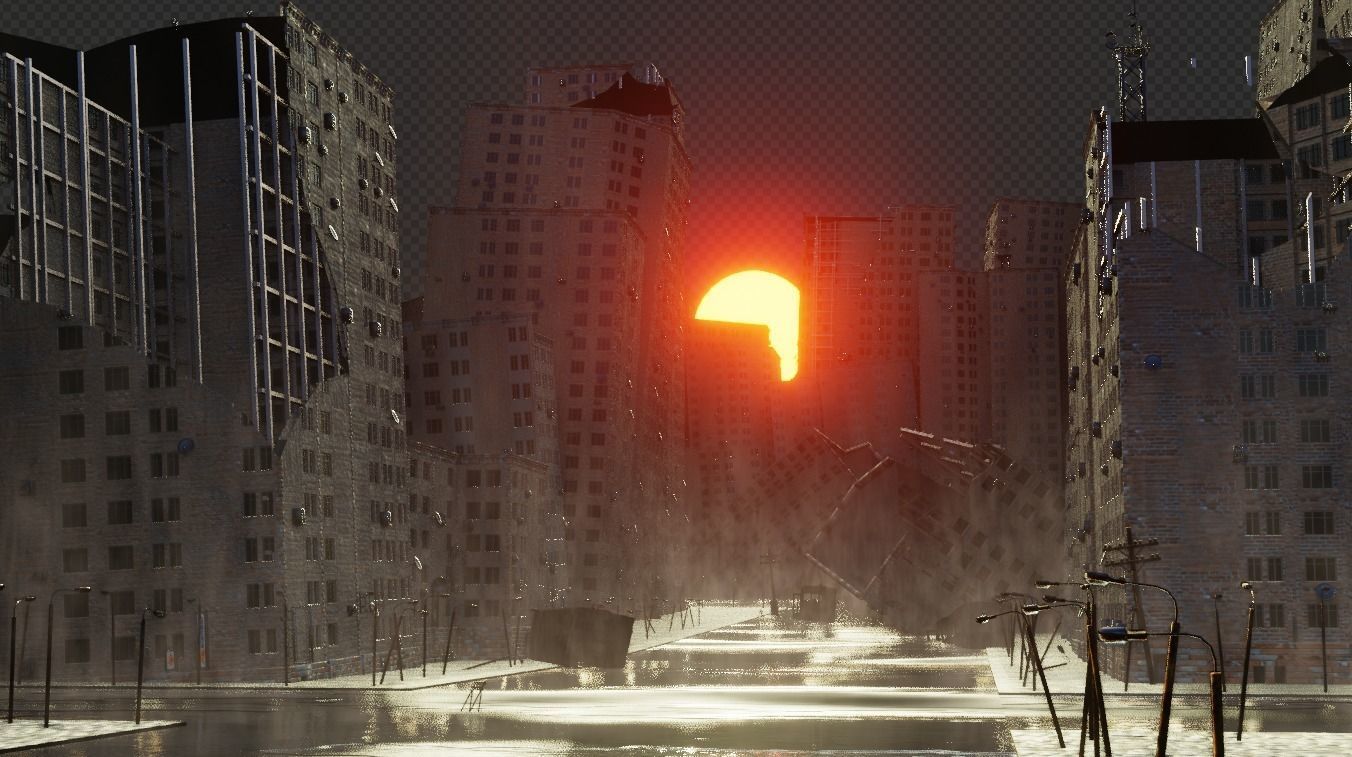 destroyed city-realistic 3D model_1