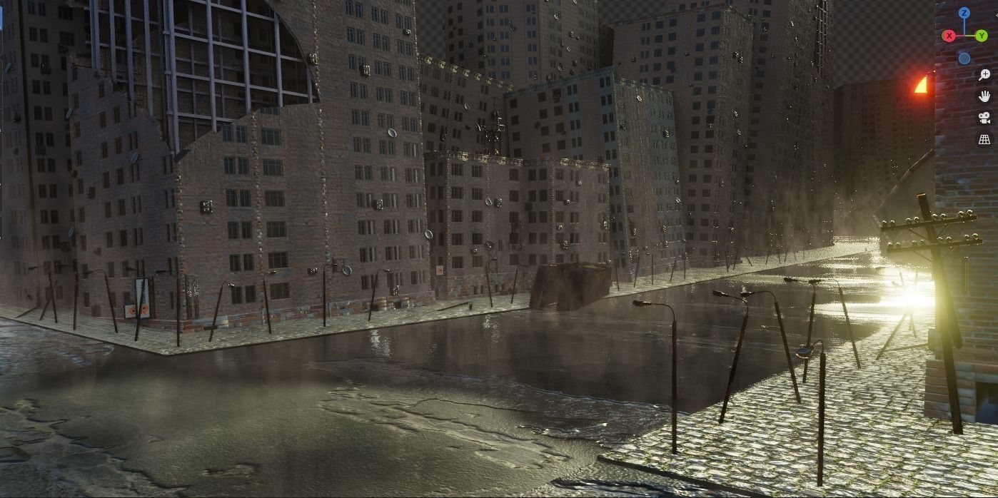 destroyed city-realistic 3D model_3
