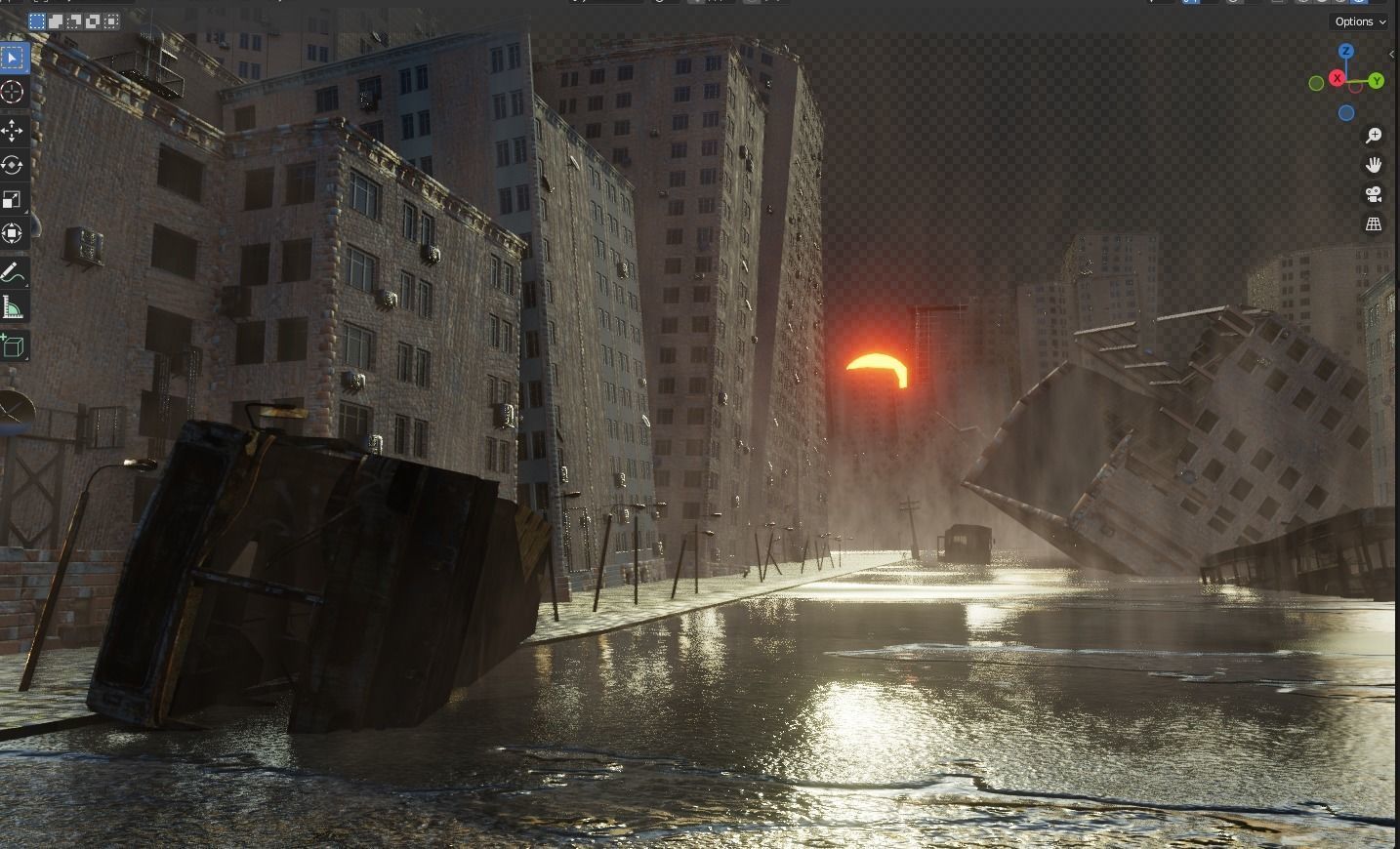 destroyed city-realistic 3D model_7