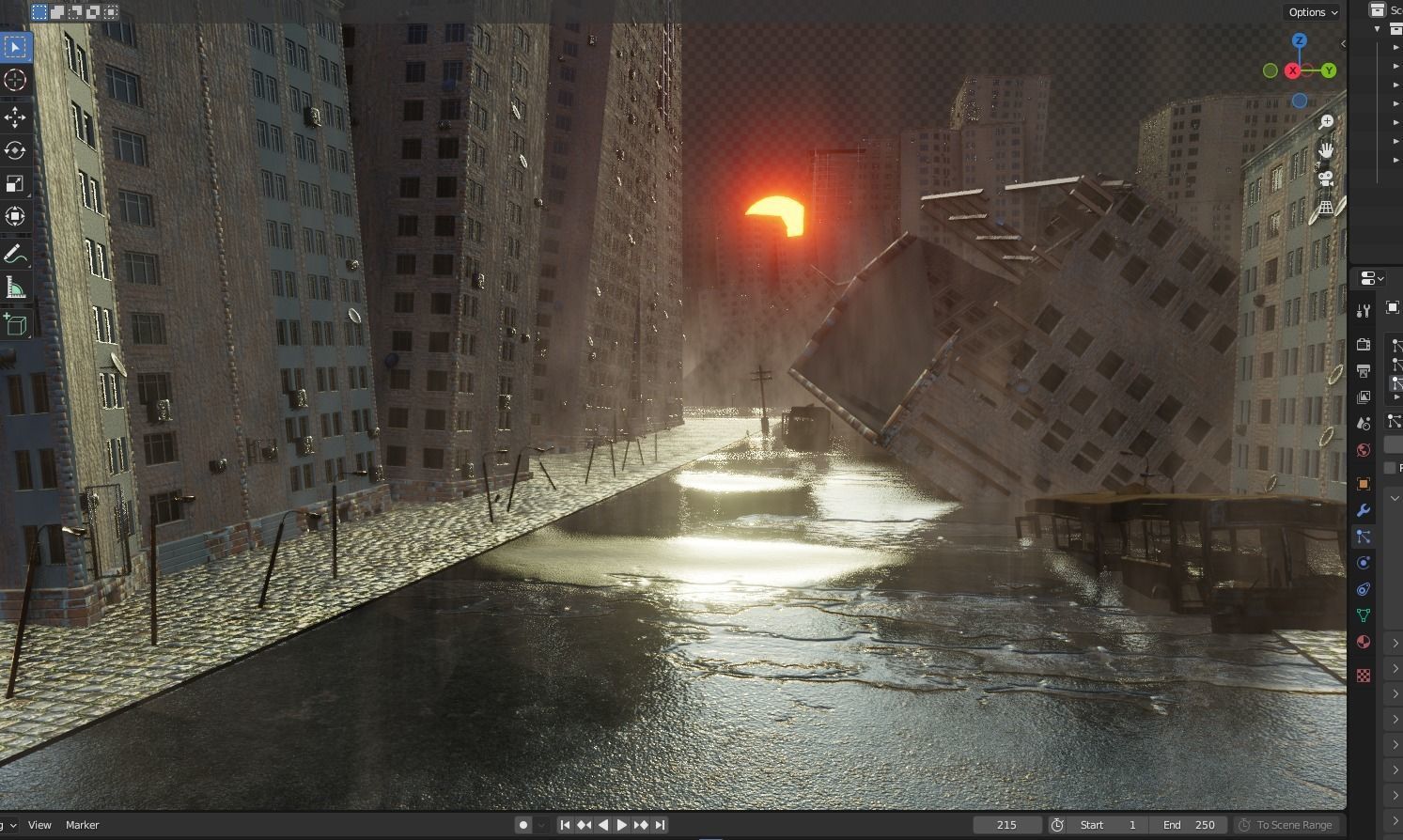 destroyed city-realistic 3D model_5