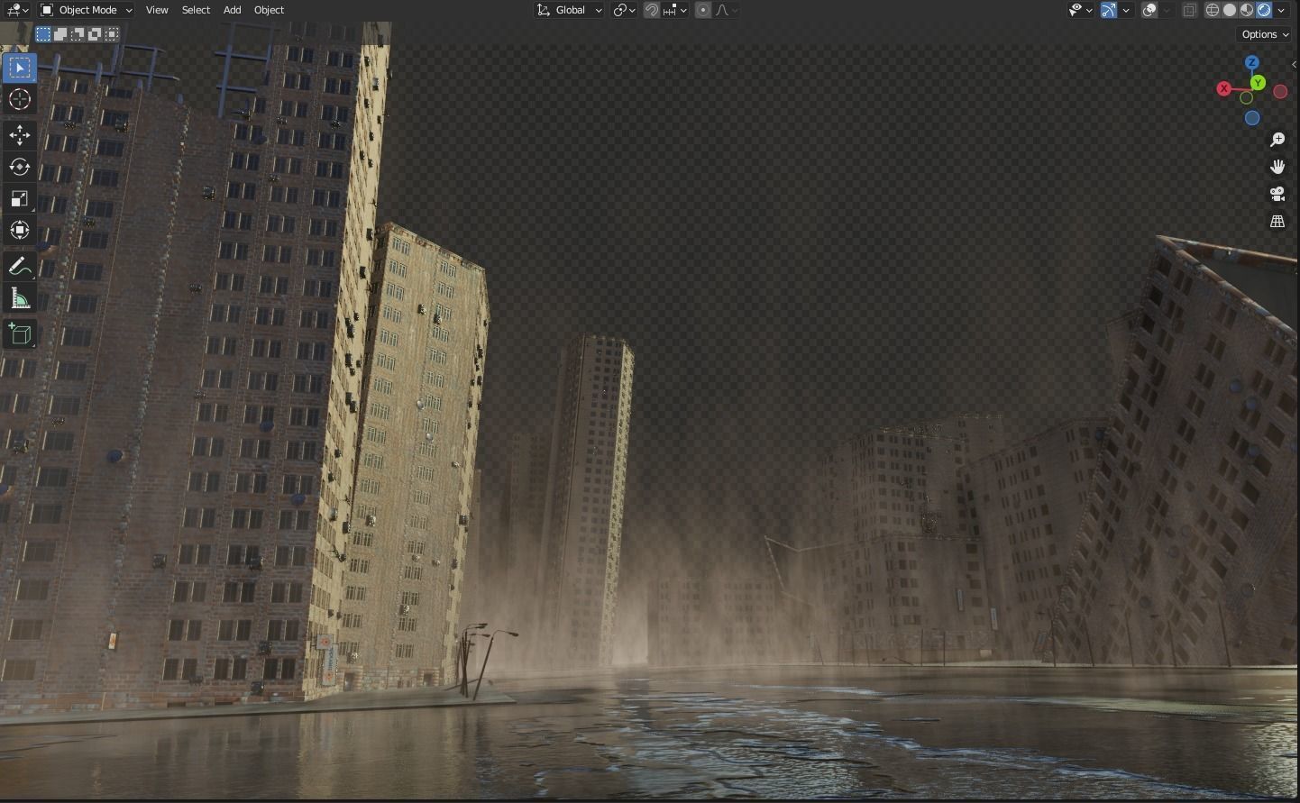destroyed city-realistic 3D model_8