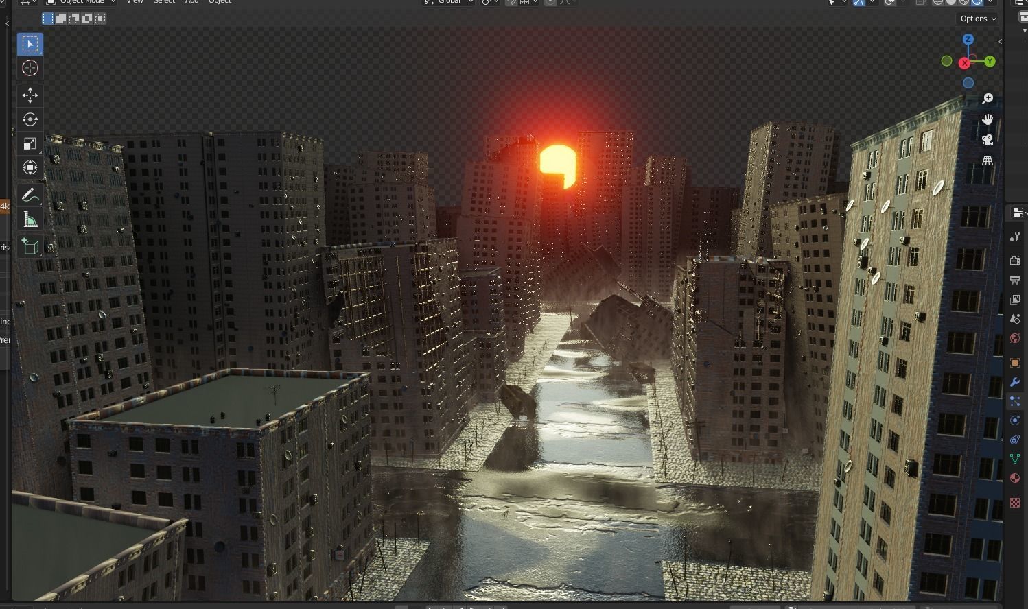 destroyed city-realistic 3D model_4