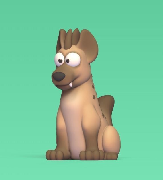 Stylized Hyena 3D print model_1