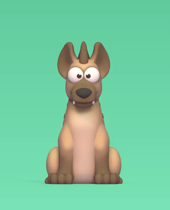 Stylized Hyena 3D print model_0
