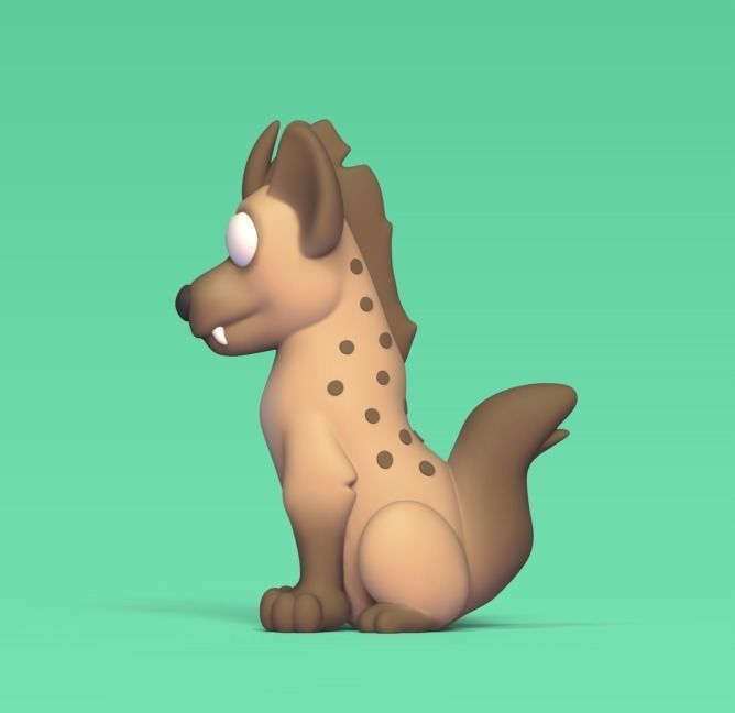 Stylized Hyena 3D print model_2