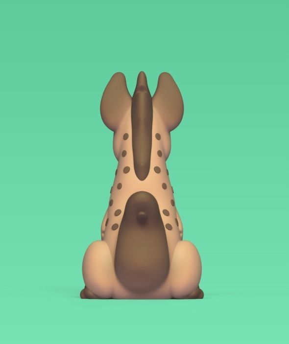 Stylized Hyena 3D print model_3