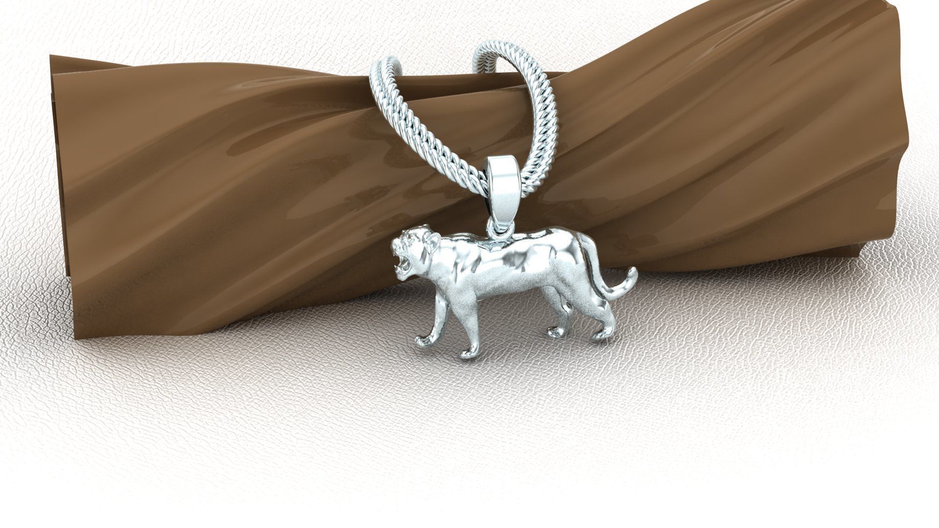 Gold Tiger  Pendant 3D print model 3D print model_4