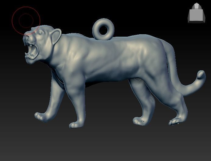 Gold Tiger  Pendant 3D print model 3D print model_1