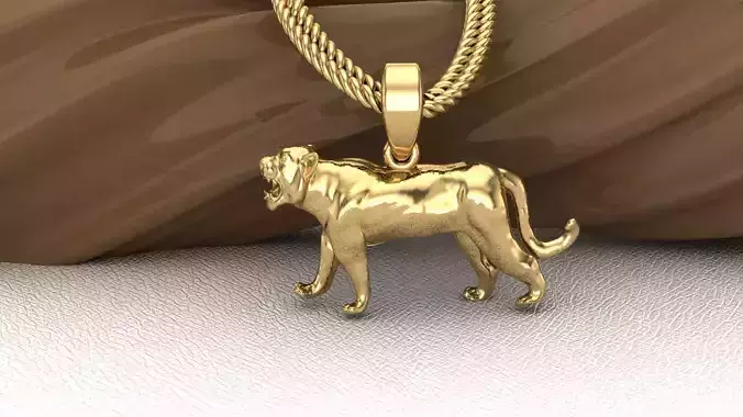 Gold Tiger  Pendant 3D print model 3D print model