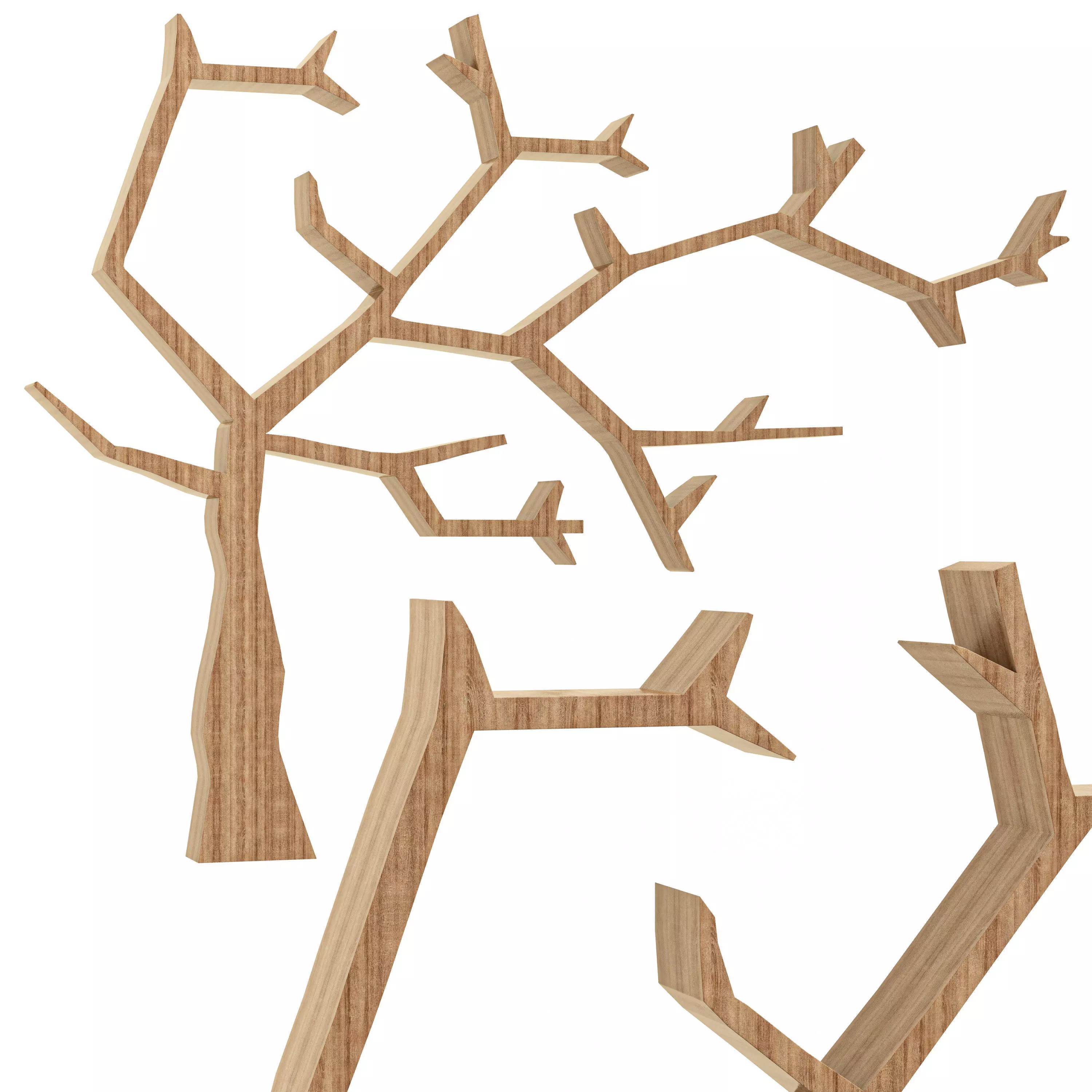 Modern Wood Vertical Bookcas 3D model_0