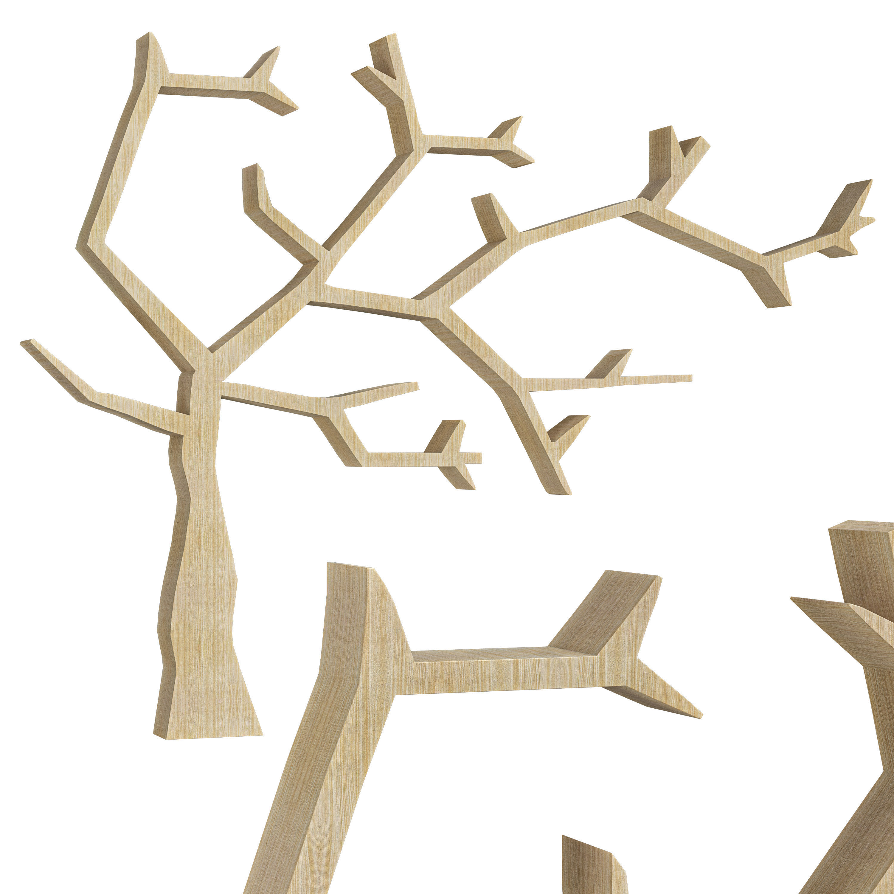 Modern Wood Vertical Bookcas 3D model_2