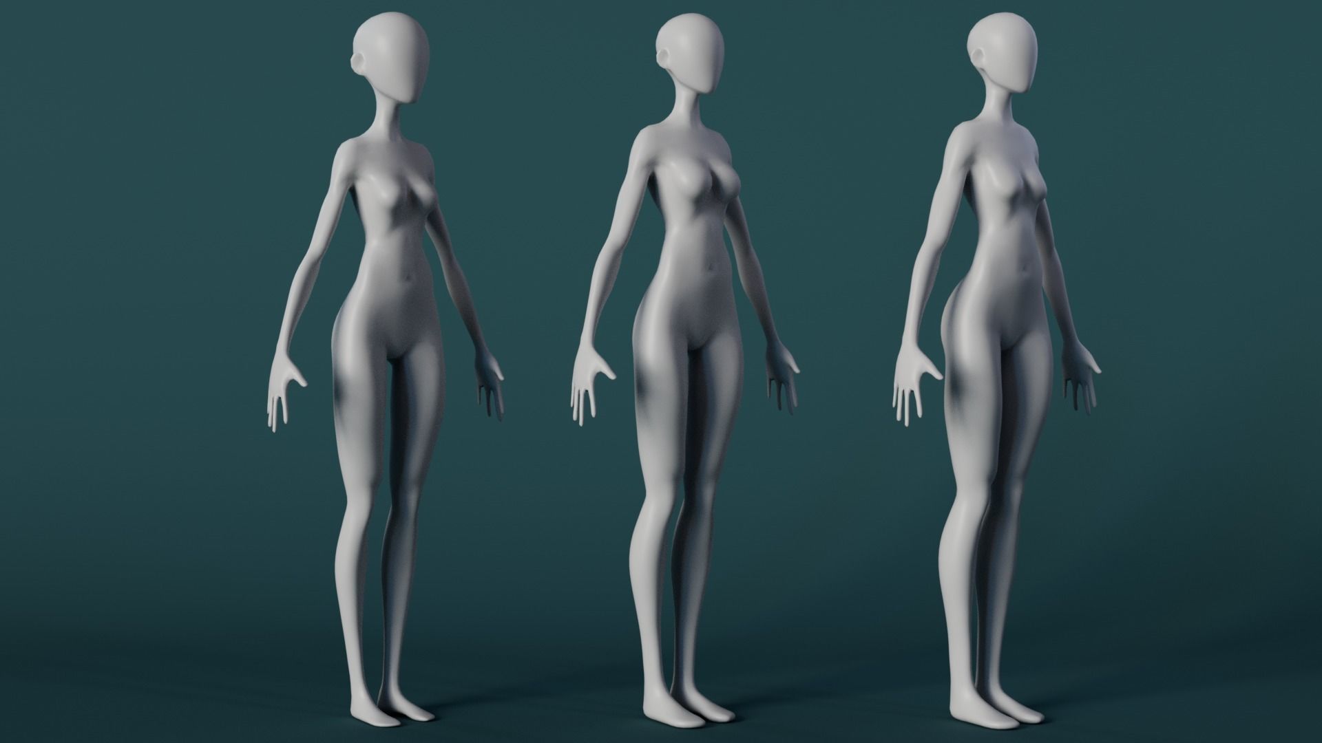 Stylized Female 3D model_2
