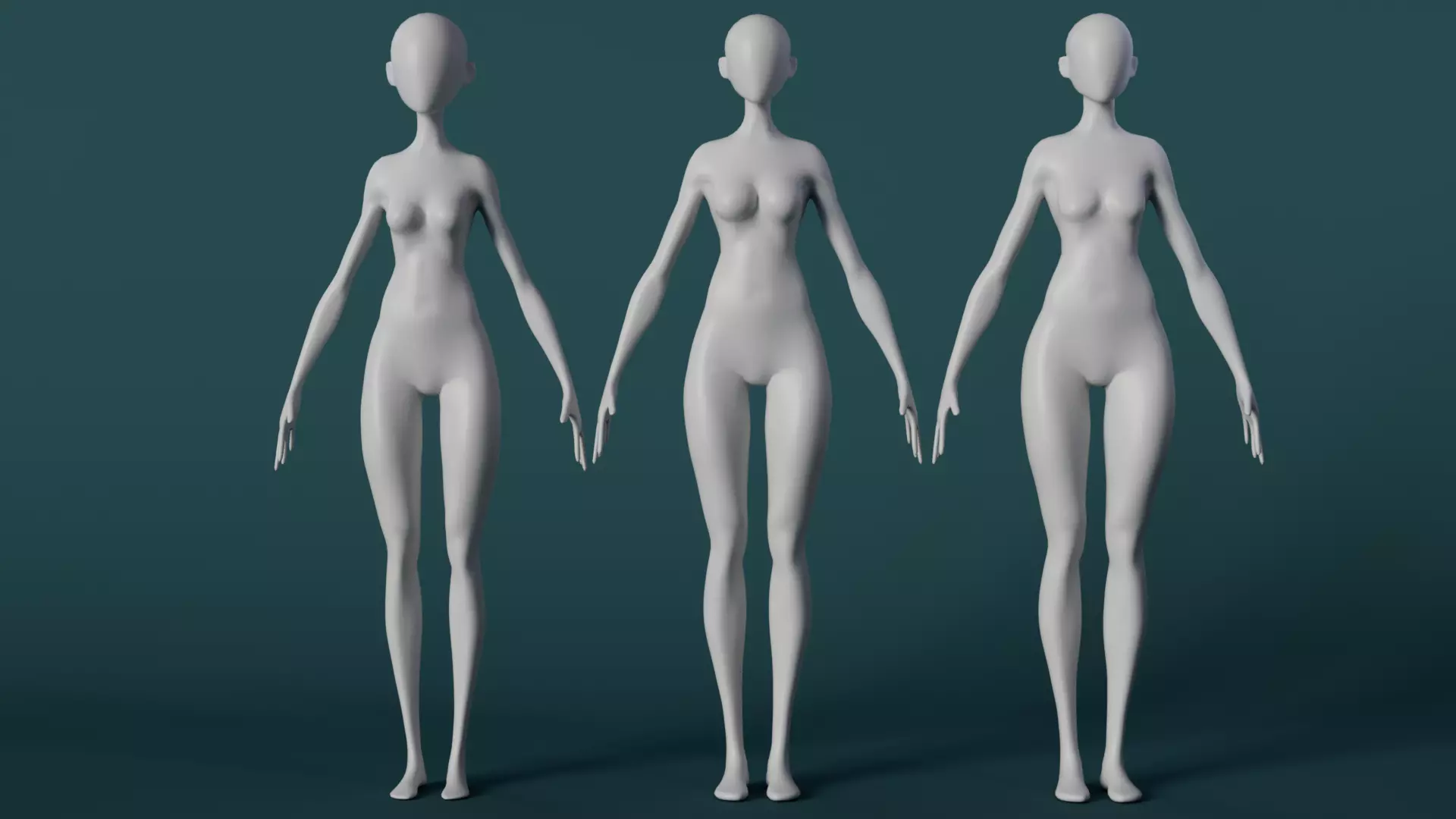 Stylized Female 3D model_0