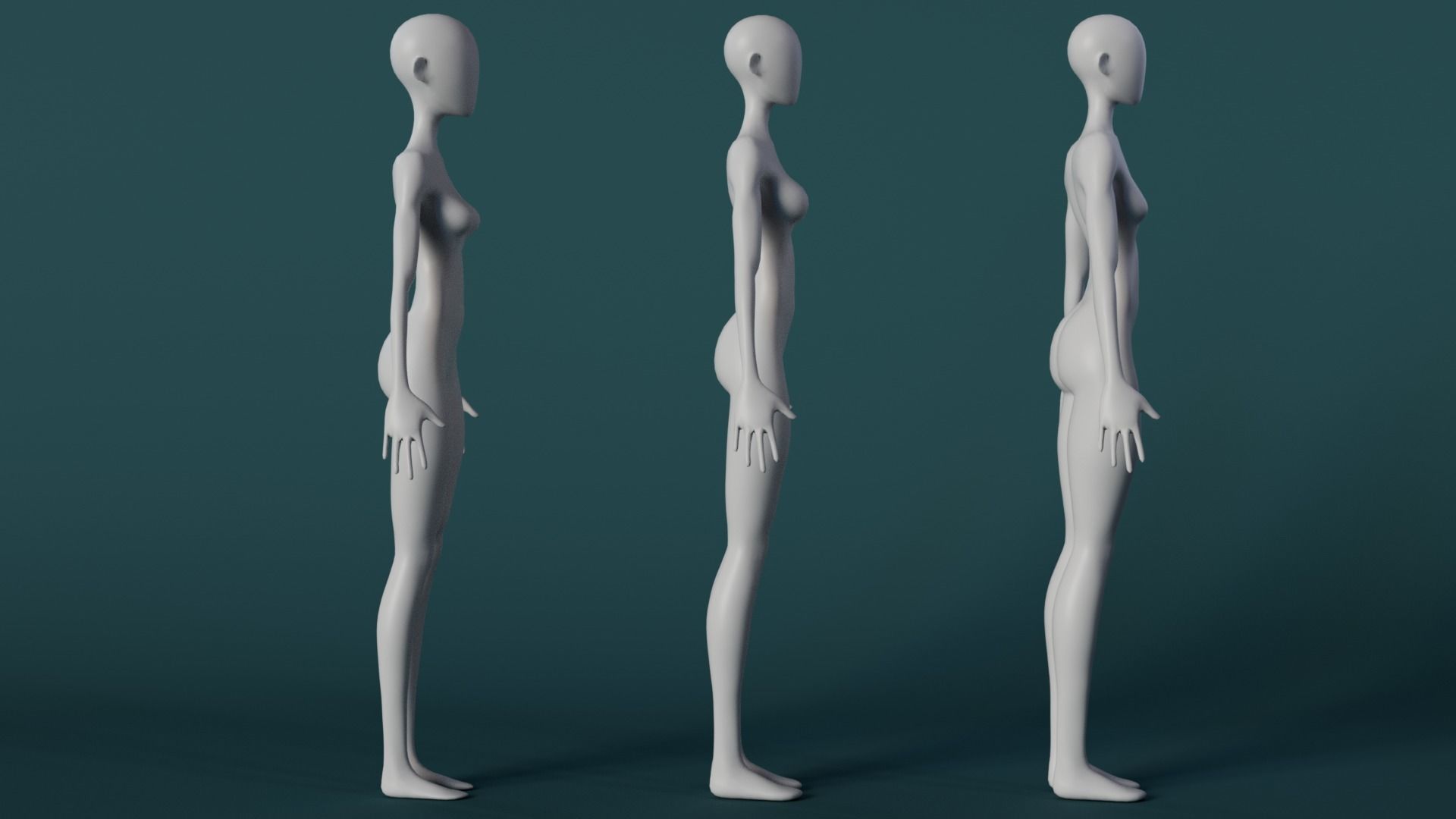 Stylized Female 3D model_3