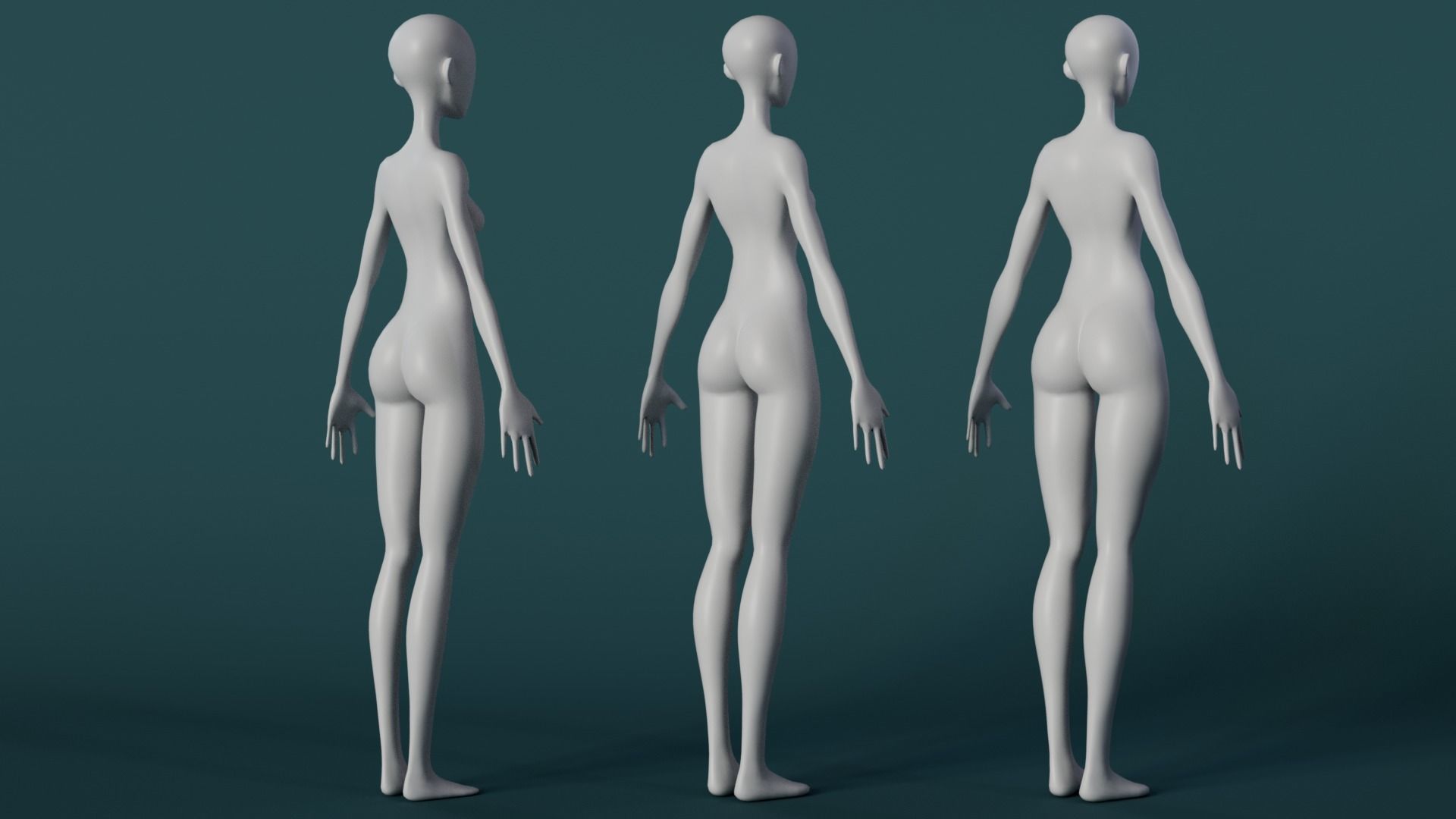 Stylized Female 3D model_4