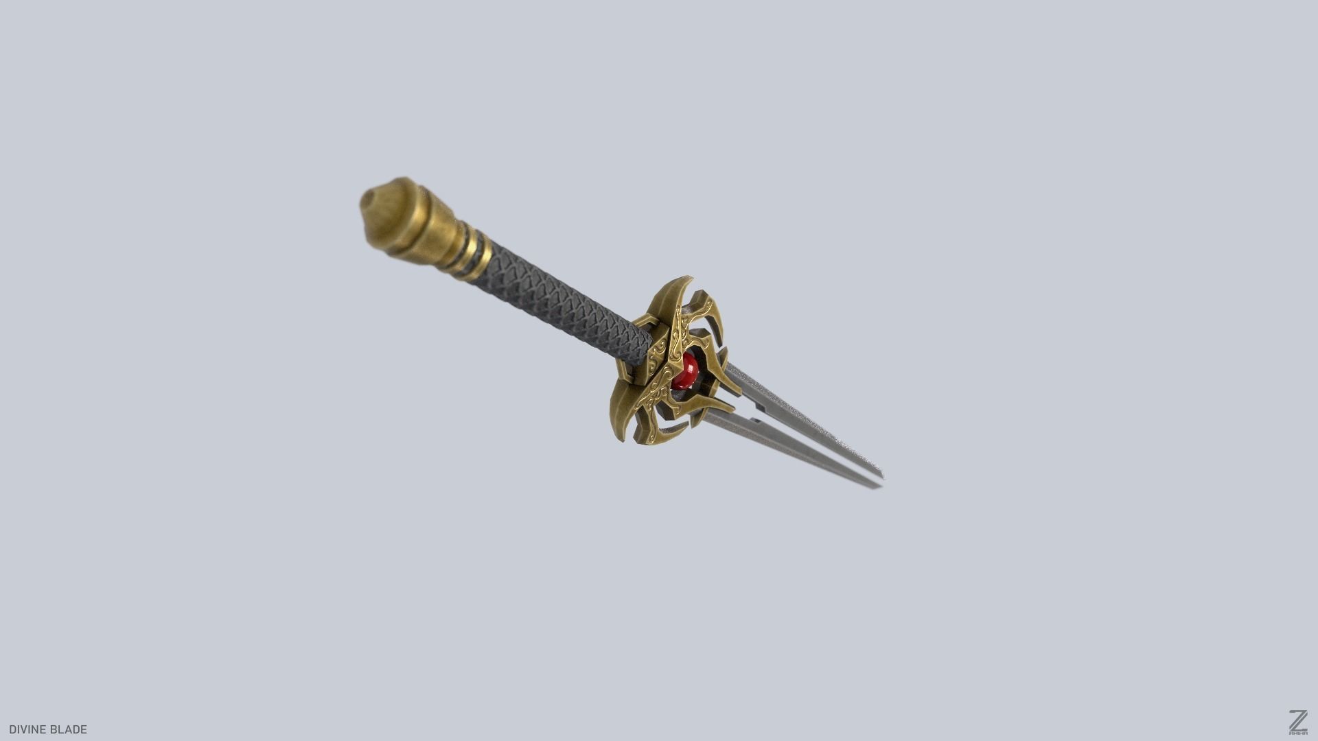Divine blade Low-poly 3D model_8
