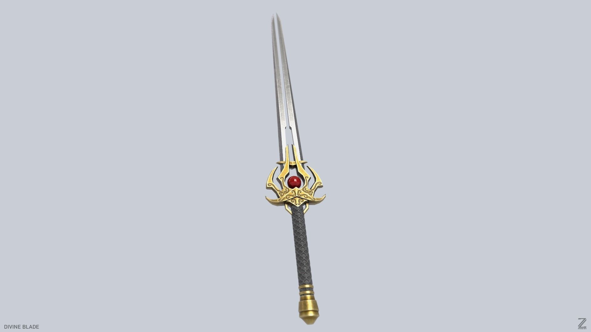 Divine blade Low-poly 3D model_4