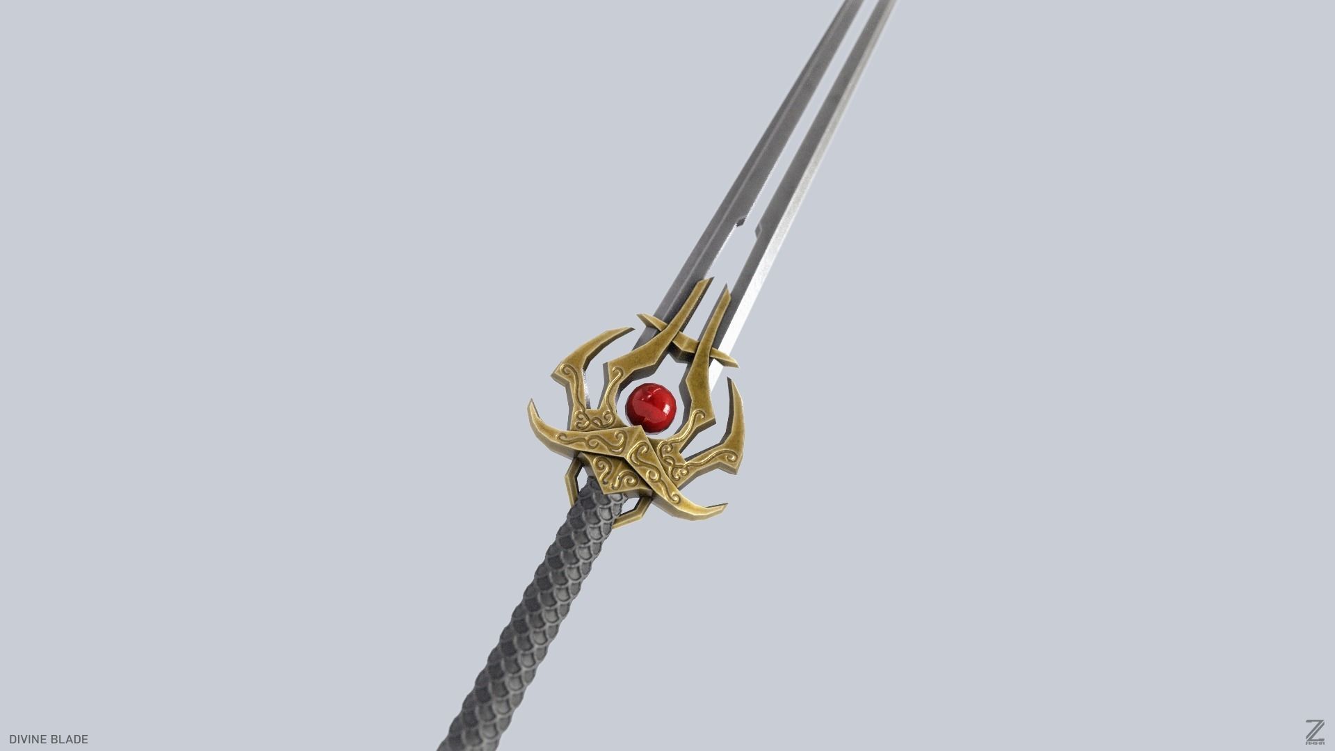 Divine blade Low-poly 3D model_7