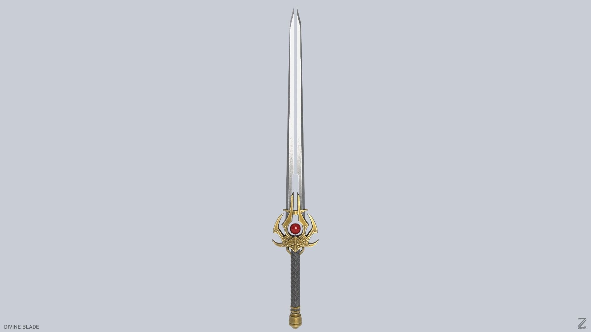 Divine blade Low-poly 3D model_3