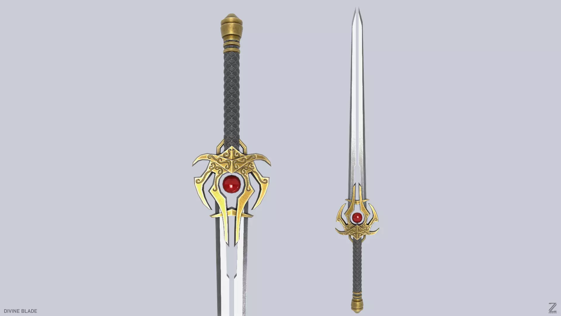 Divine blade Low-poly 3D model_0