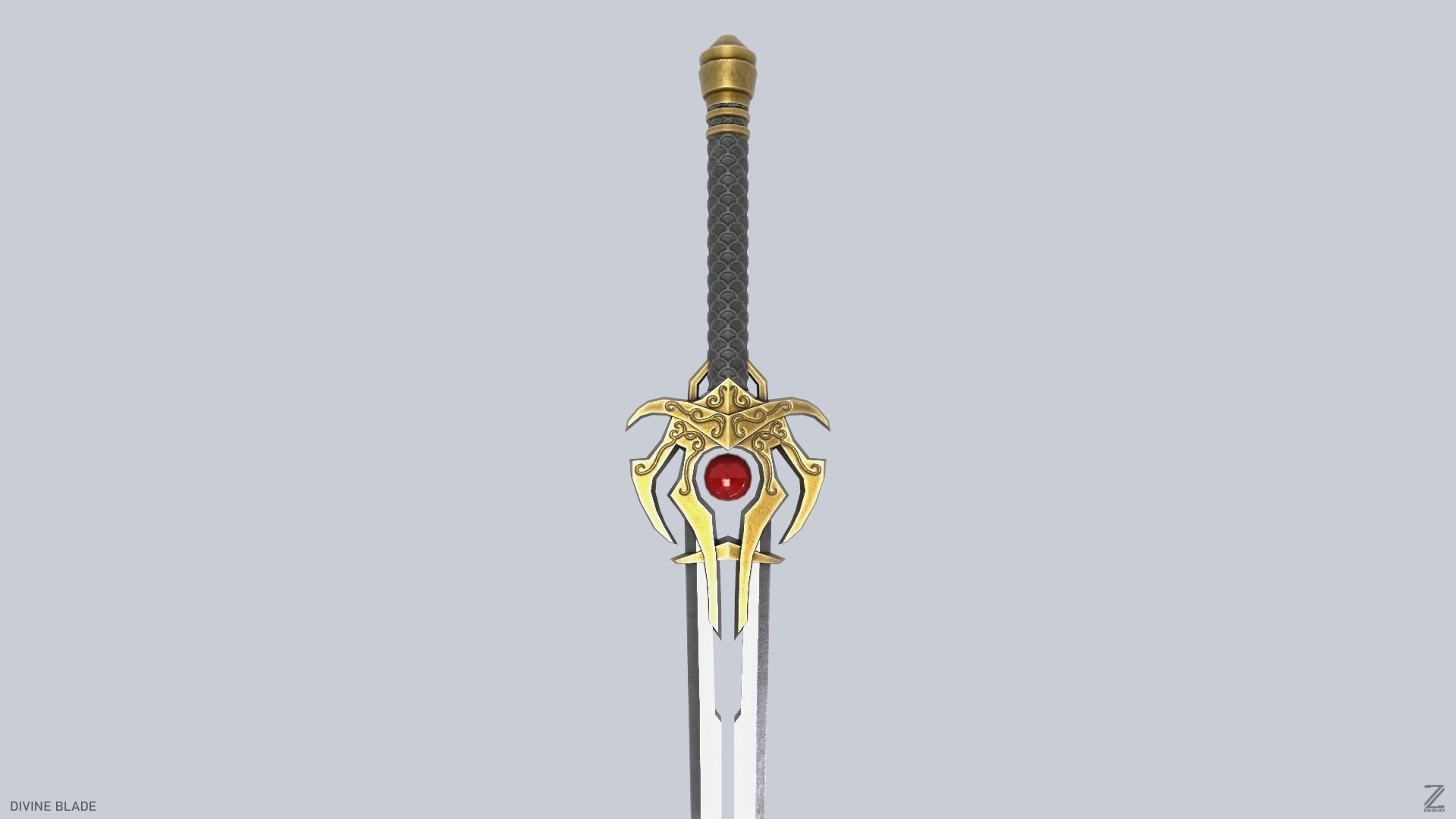 Divine blade Low-poly 3D model_6